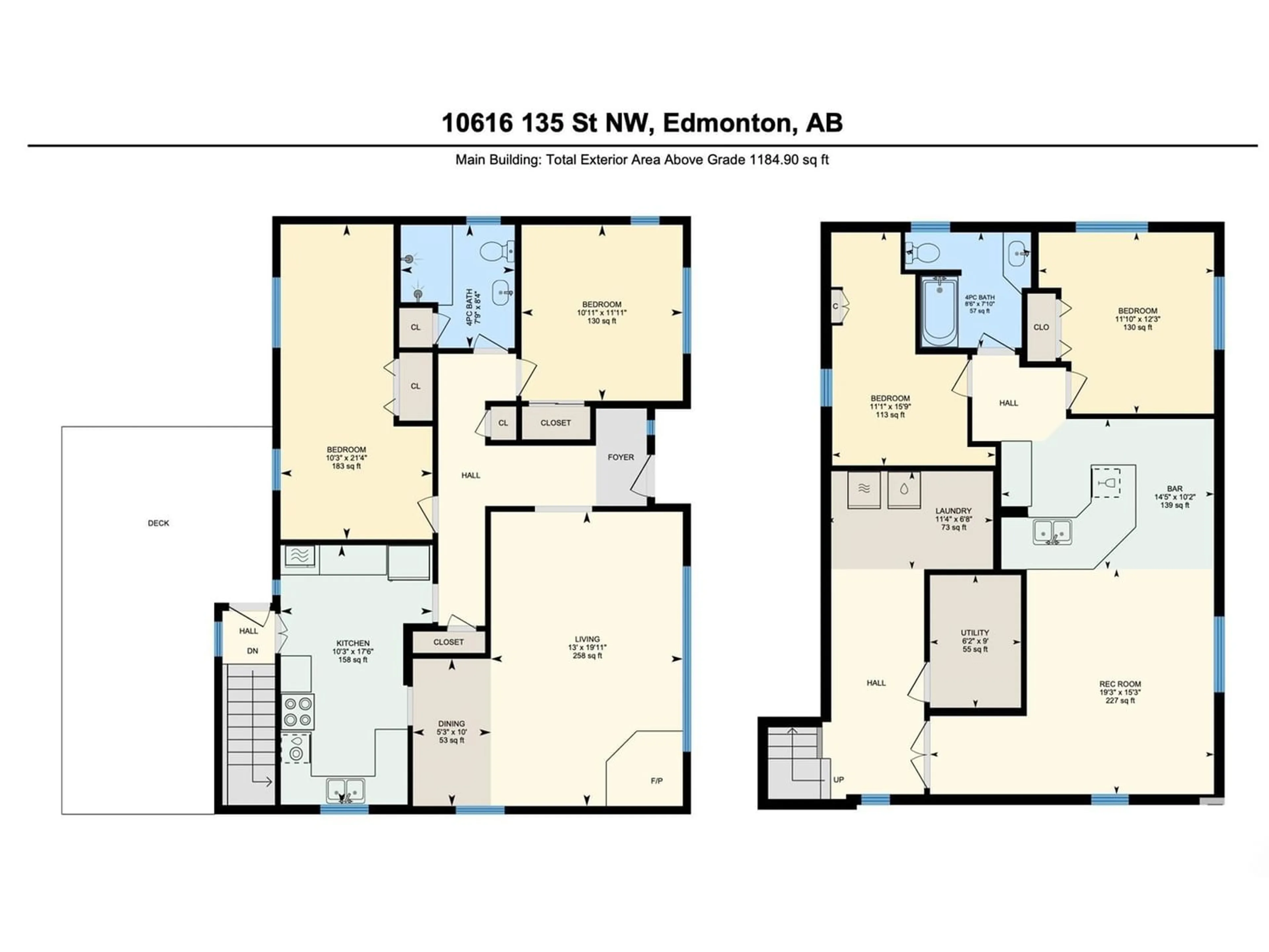 Floor plan for 10616 135 ST NW, Edmonton Alberta T5N2E1