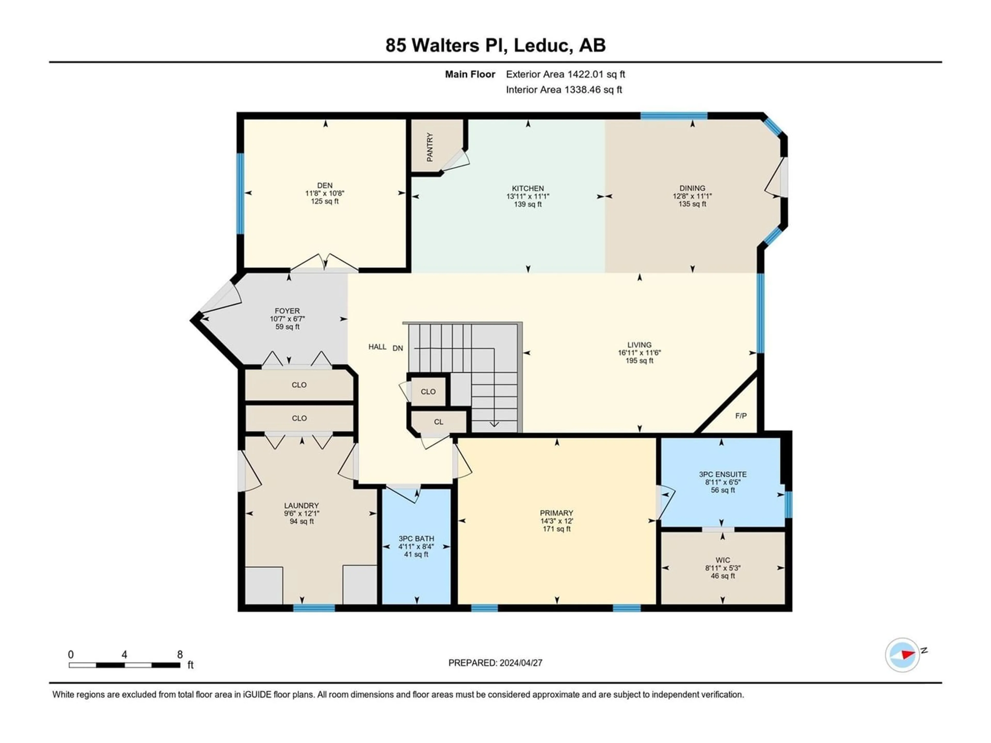 Floor plan for 85 WALTERS PL, Leduc Alberta T9E0G3