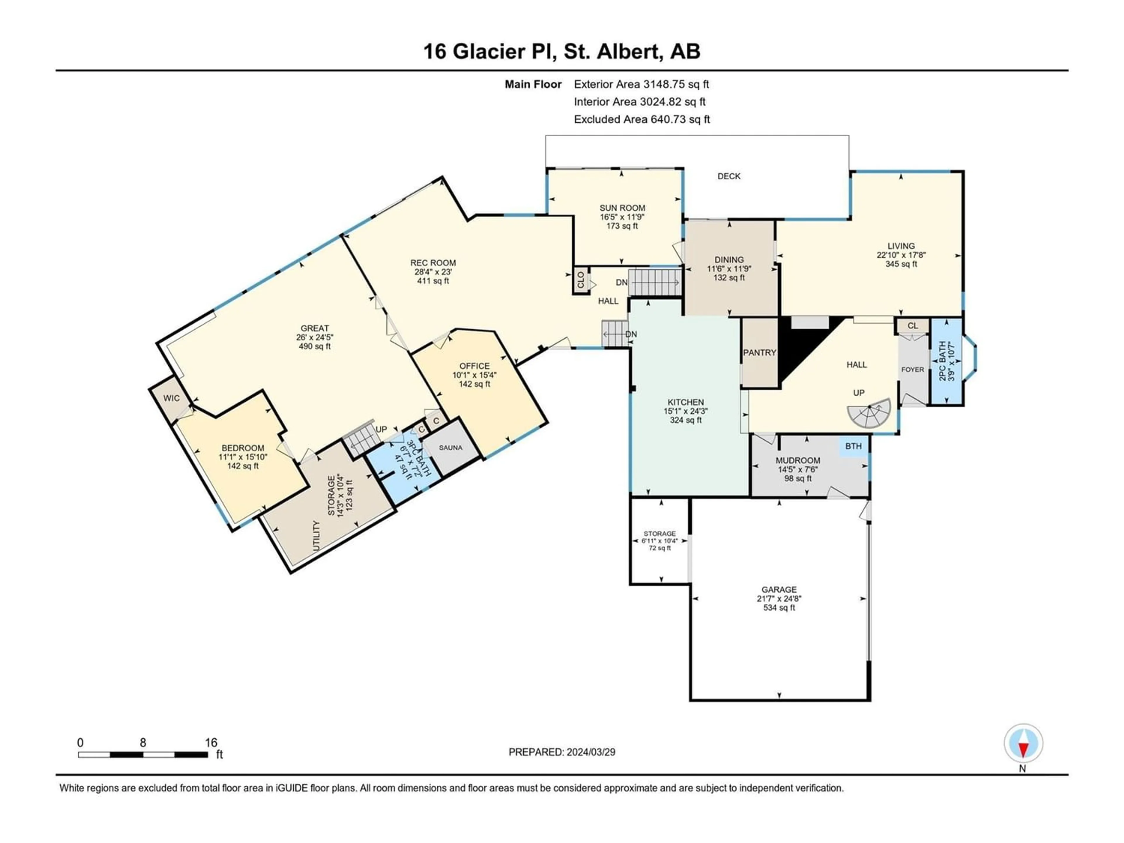 Floor plan for 16 GLACIER PL, St. Albert Alberta T8N1R7