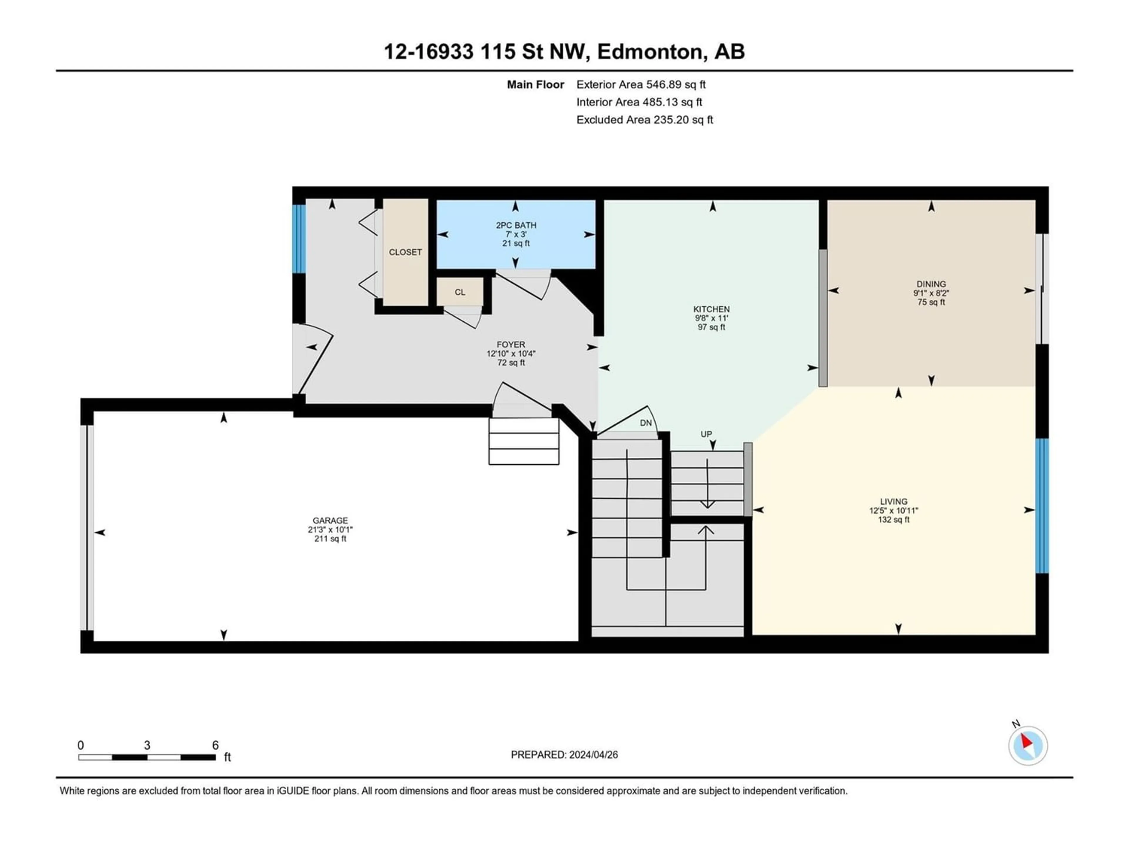 Floor plan for #12 16933 115 ST NW, Edmonton Alberta T5X6E3