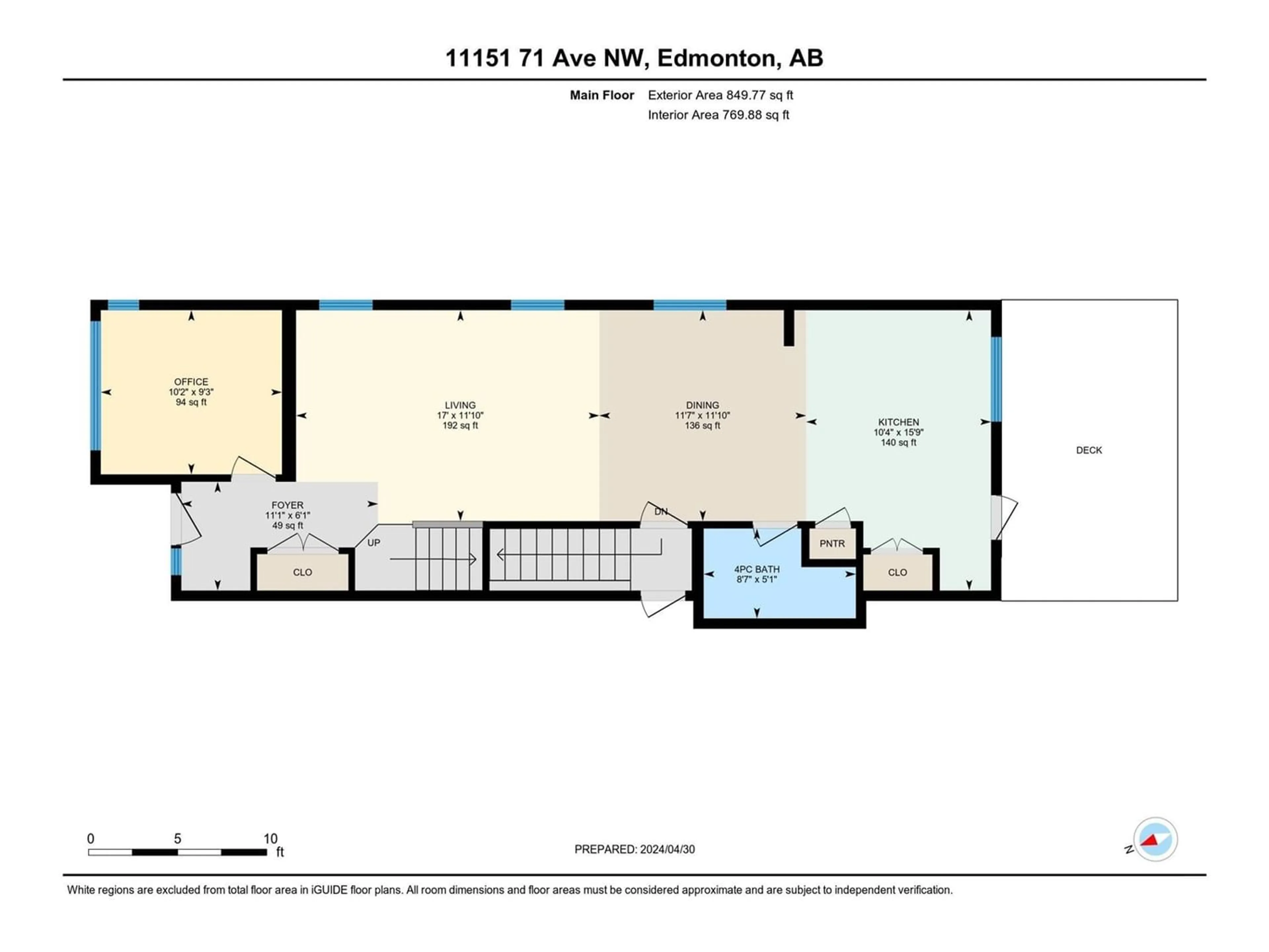 Floor plan for 11151 71 AV NW, Edmonton Alberta T6G0A3