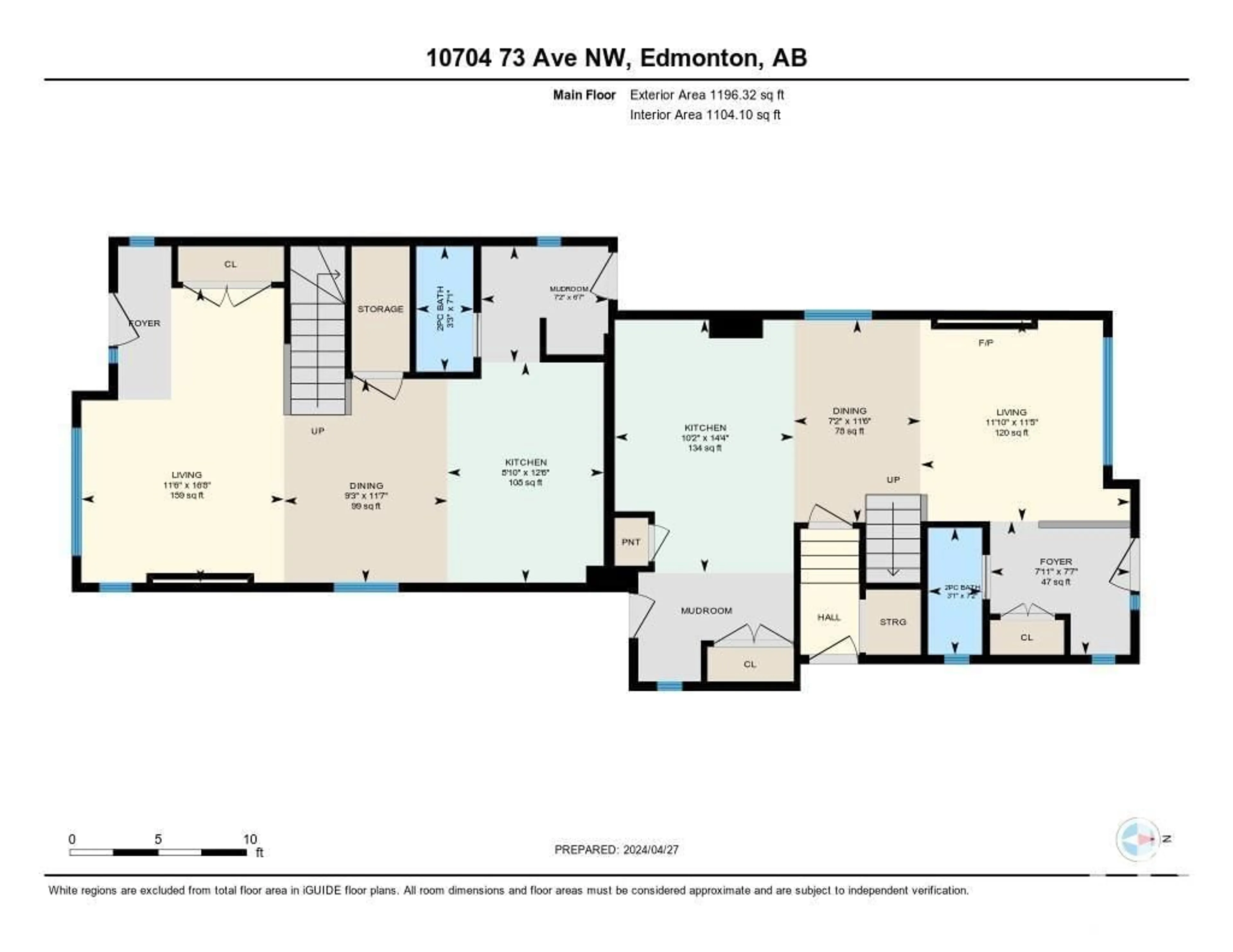 Floor plan for 10704 73 Ave NW NW, Edmonton Alberta T6E1C6