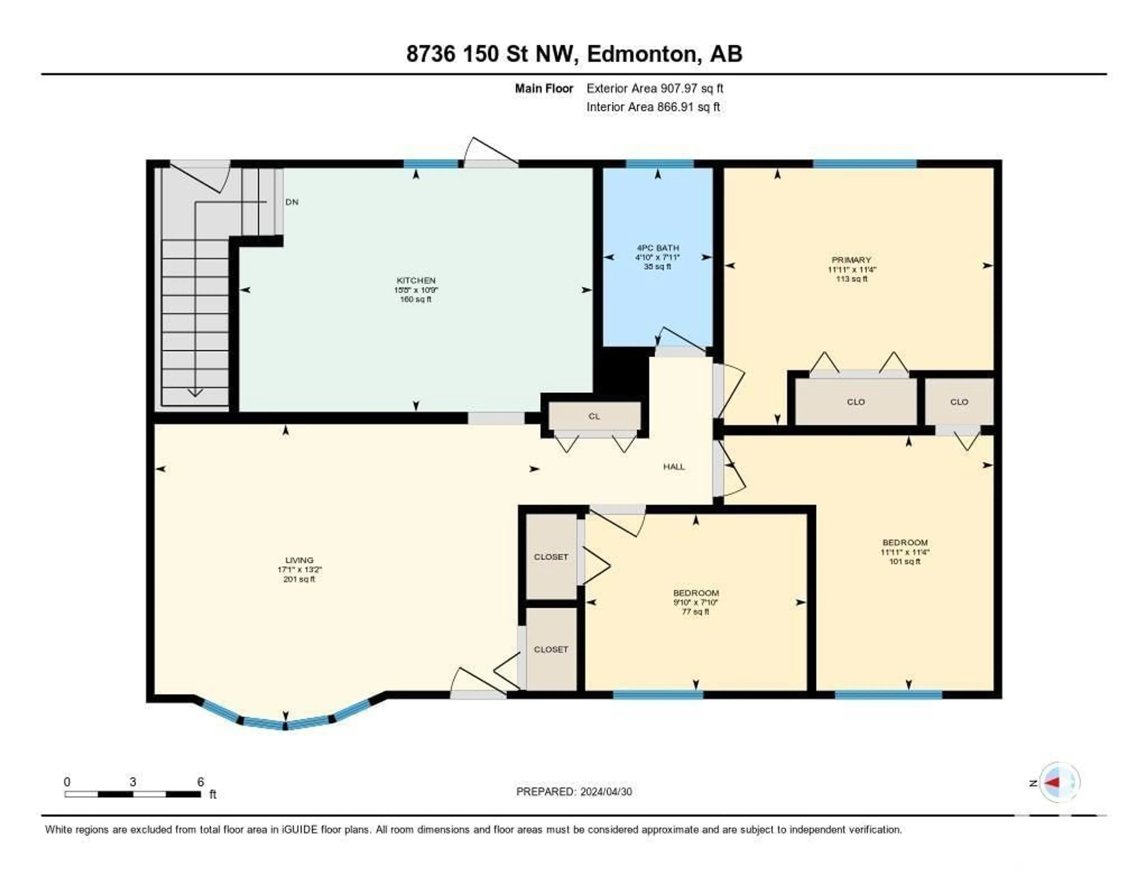 Floor plan for 8736 150 ST NW, Edmonton Alberta T5R1E4