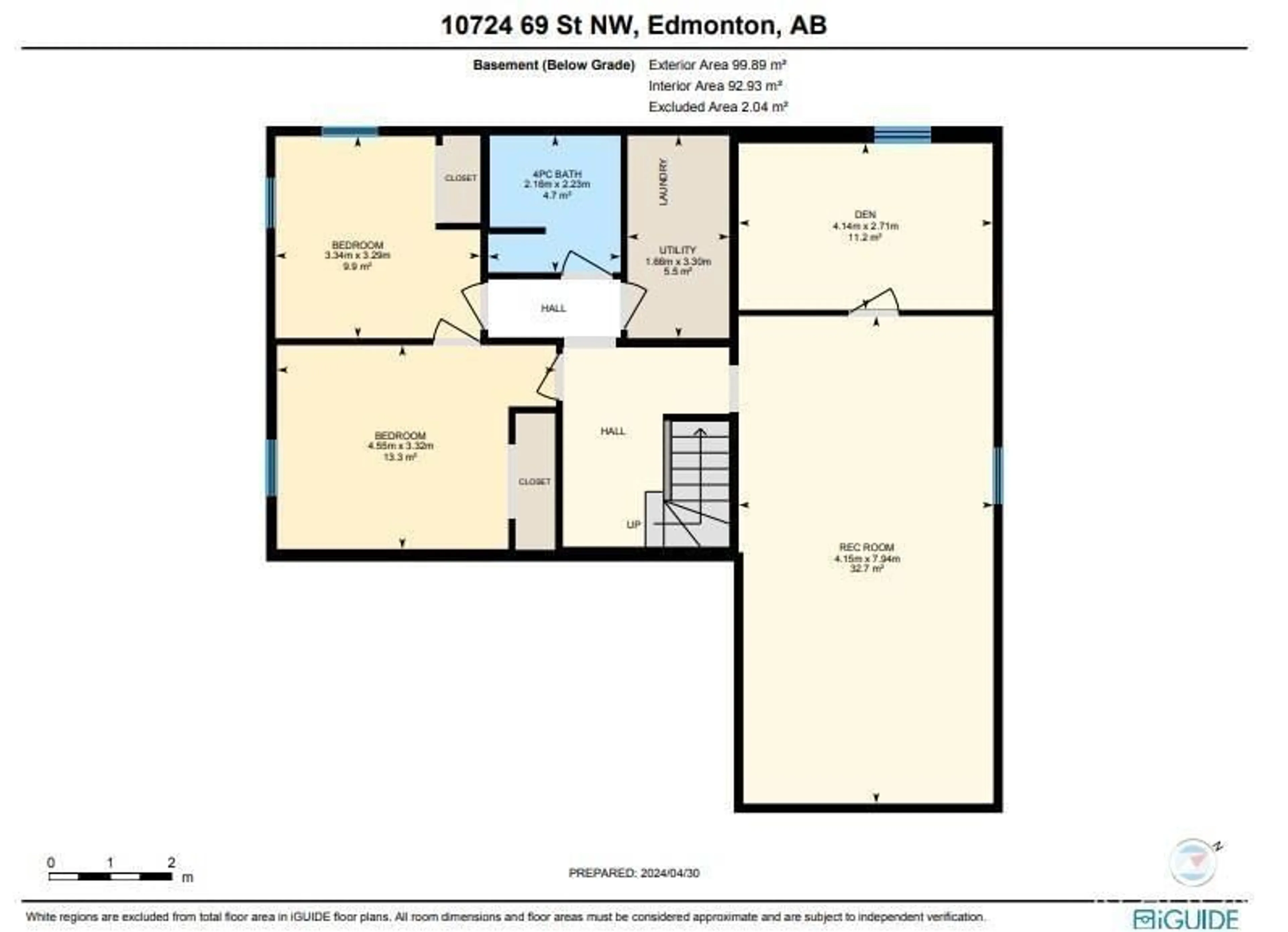 Floor plan for 10724 69 ST NW, Edmonton Alberta T6A2T1