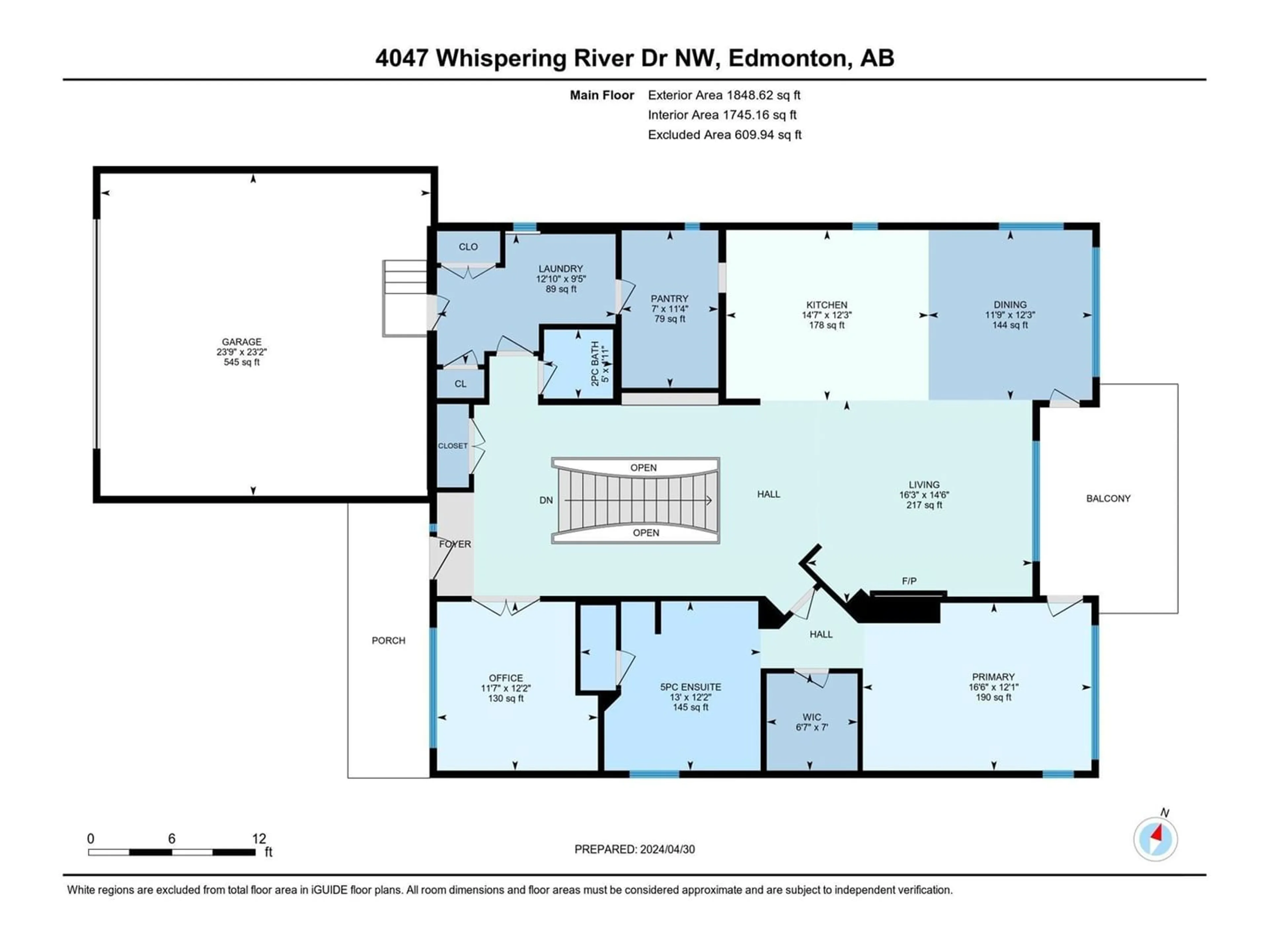 Floor plan for 4047 WHISPERING RIVER DR NW, Edmonton Alberta T6W0P5