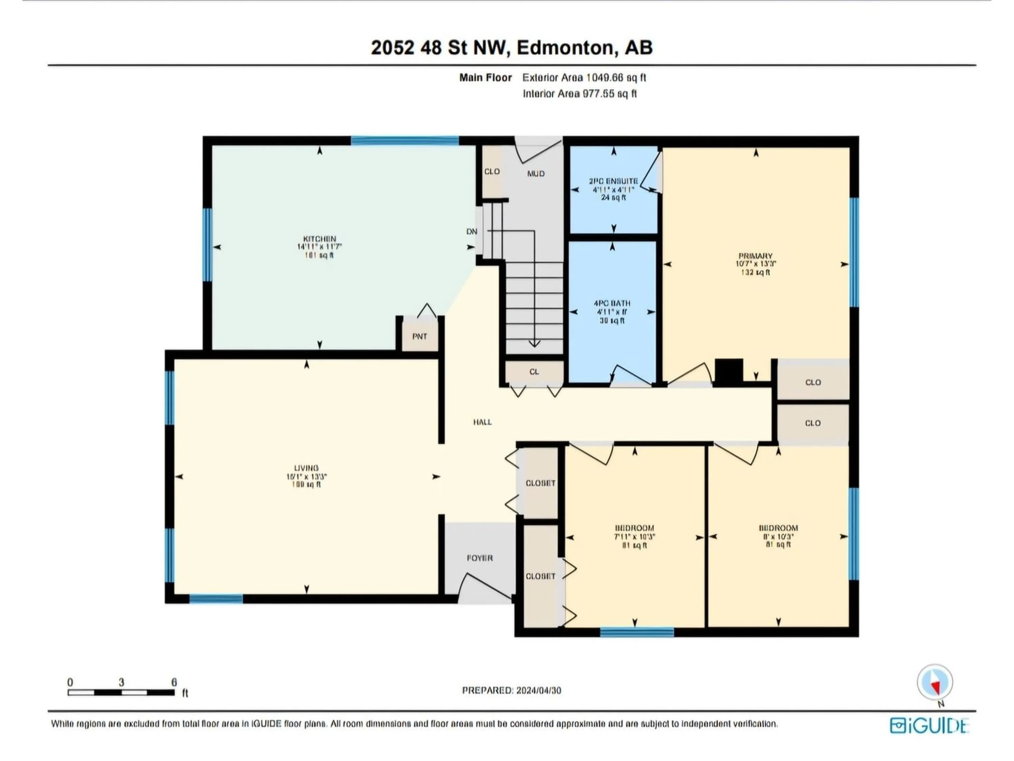 Floor plan for 2052 48 ST NW, Edmonton Alberta T6L2W6