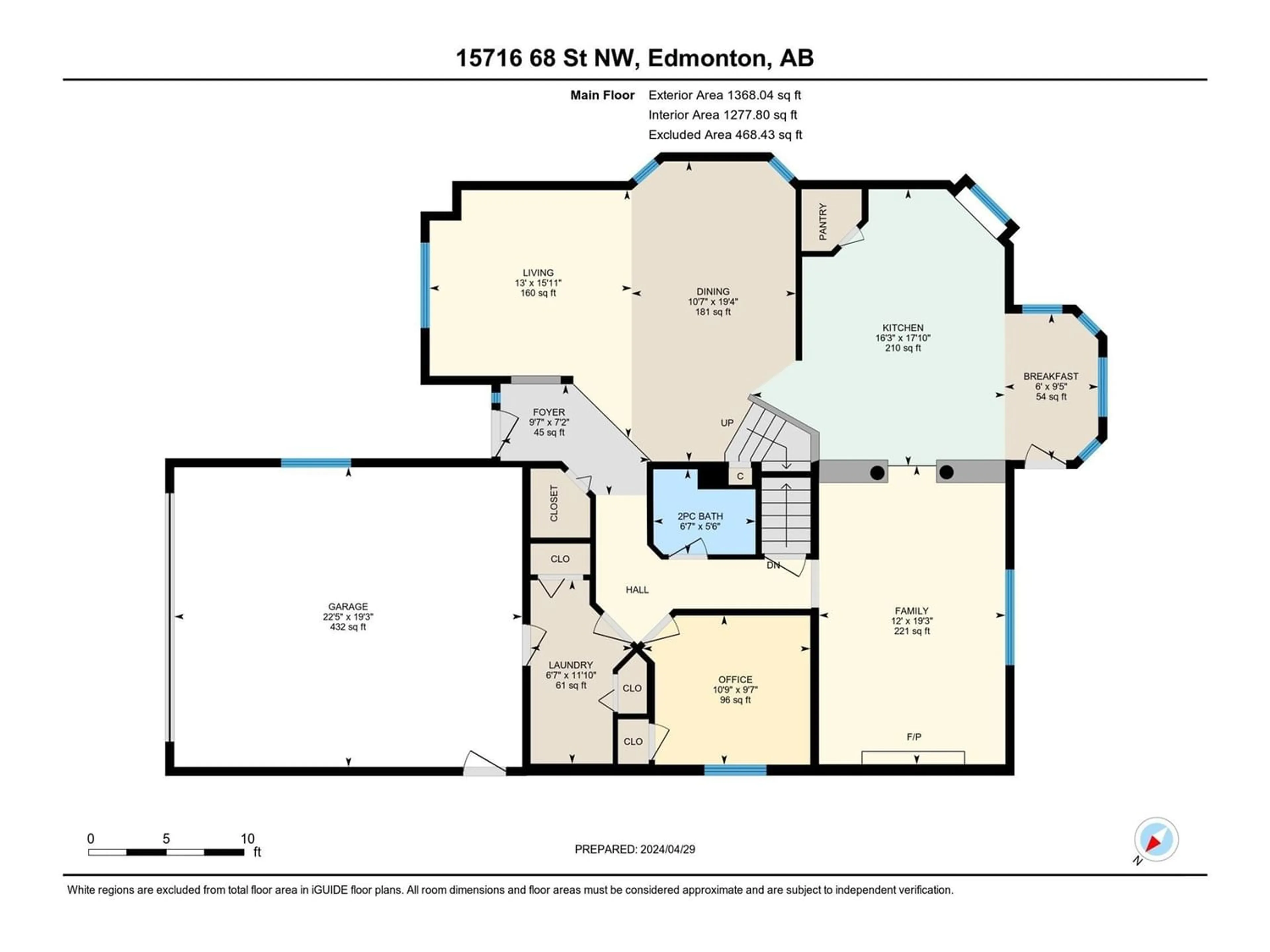 Floor plan for 15716 68 ST NW, Edmonton Alberta T5Z3A4