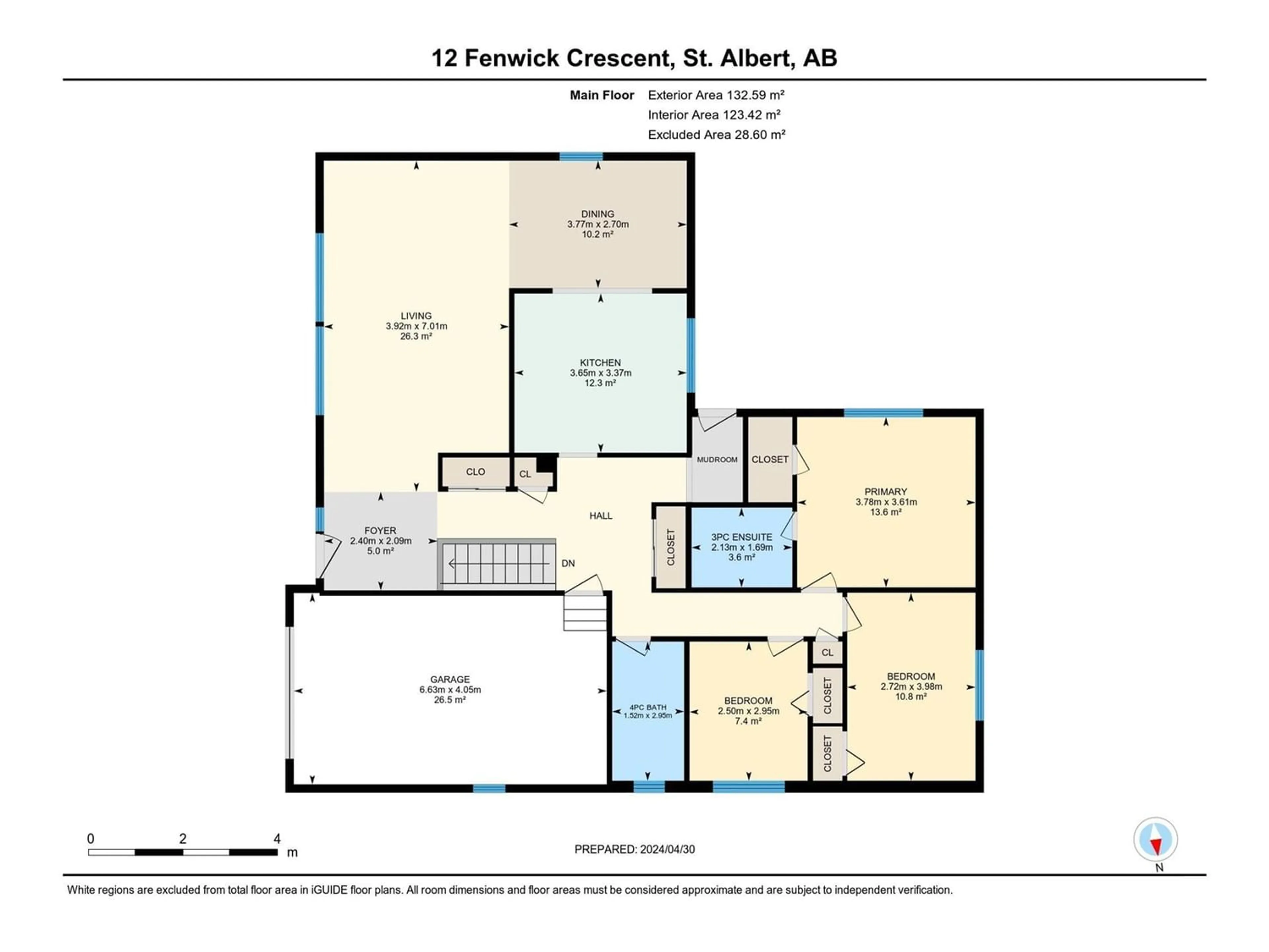 Floor plan for 12 FENWICK CR, St. Albert Alberta T8N1W4