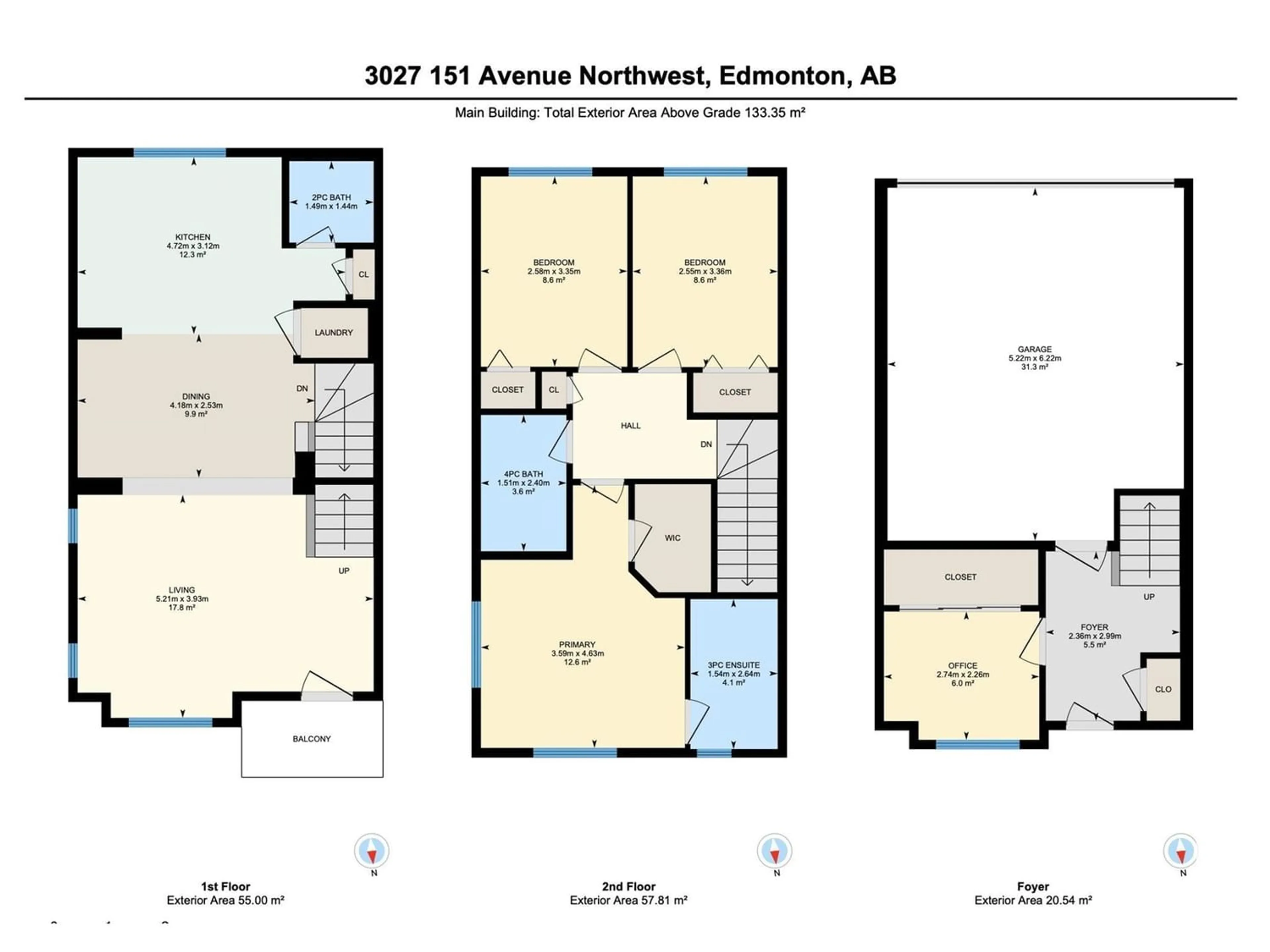 Floor plan for 3027 151 AV NW, Edmonton Alberta T5Y3W4