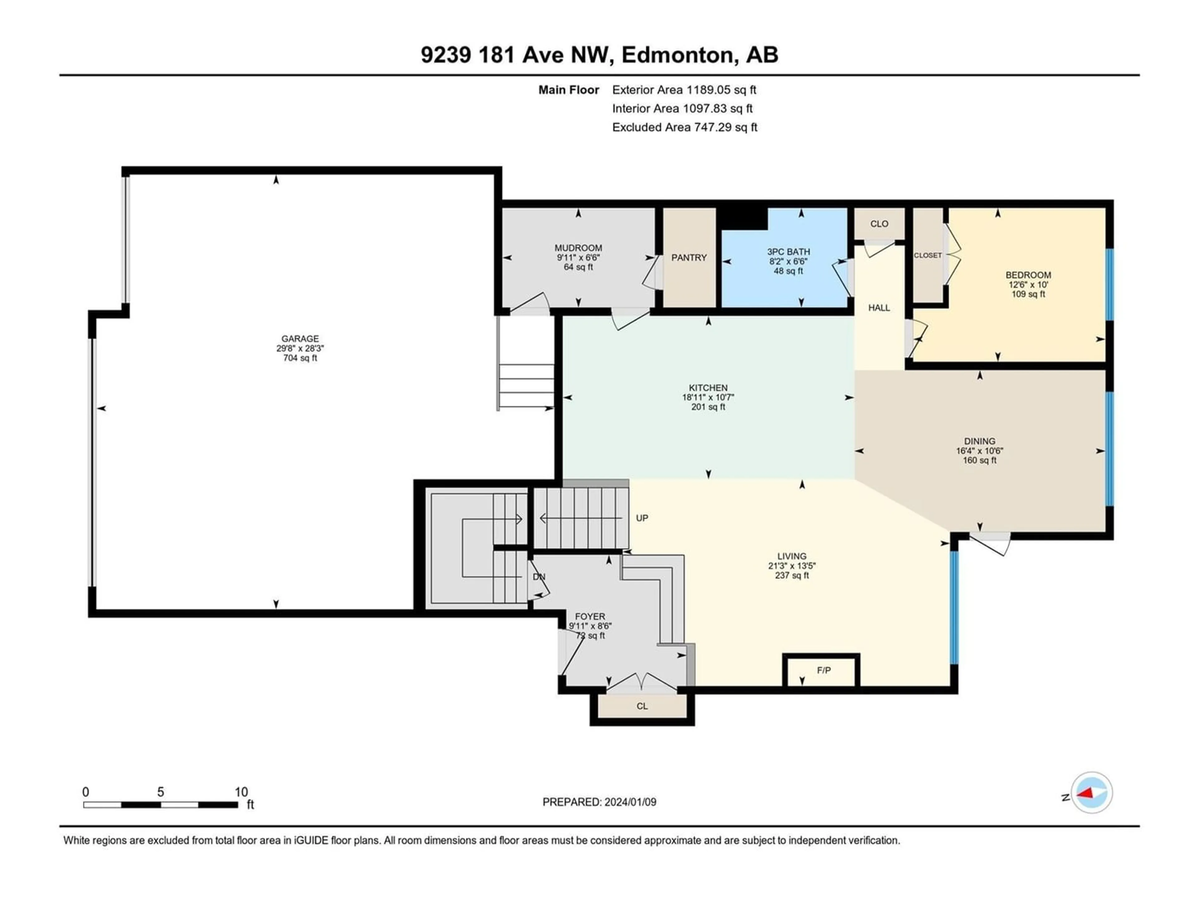 Floor plan for 9239 181 AV NW, Edmonton Alberta T5Z0K2