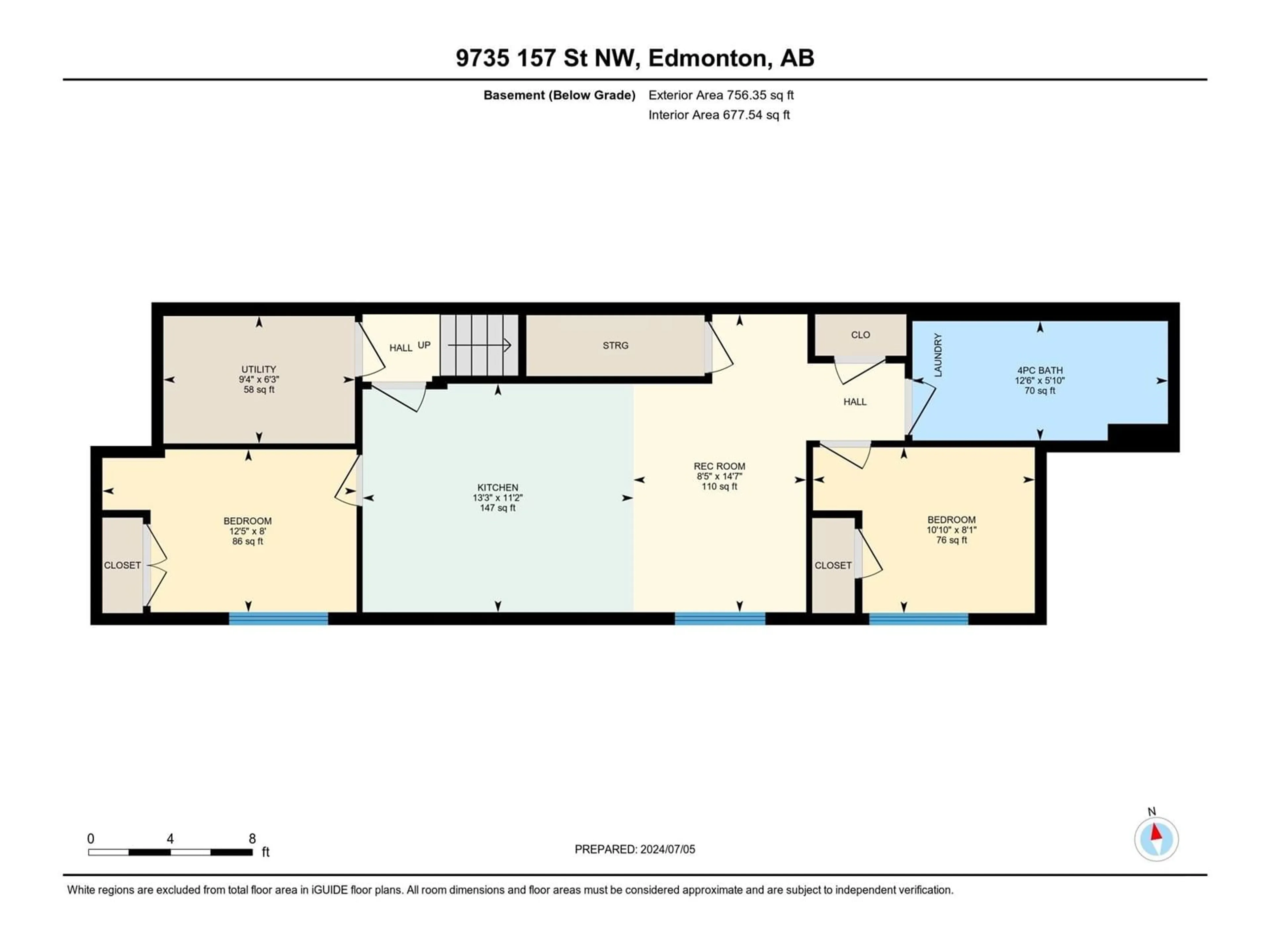 Floor plan for 9735 157 ST NW, Edmonton Alberta T5P2T4