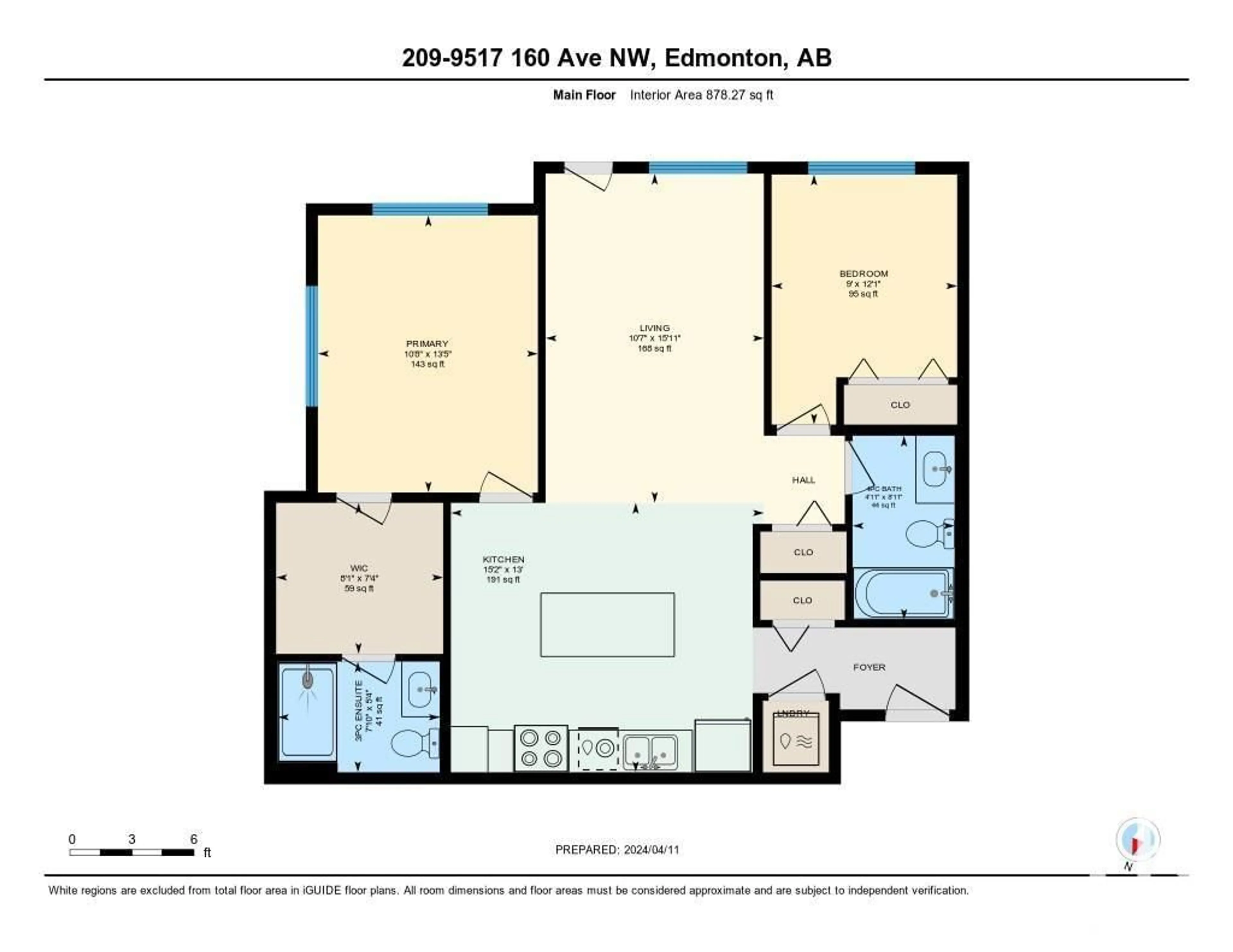 Floor plan for #209 9517 160 AV NW, Edmonton Alberta T5Z0N1