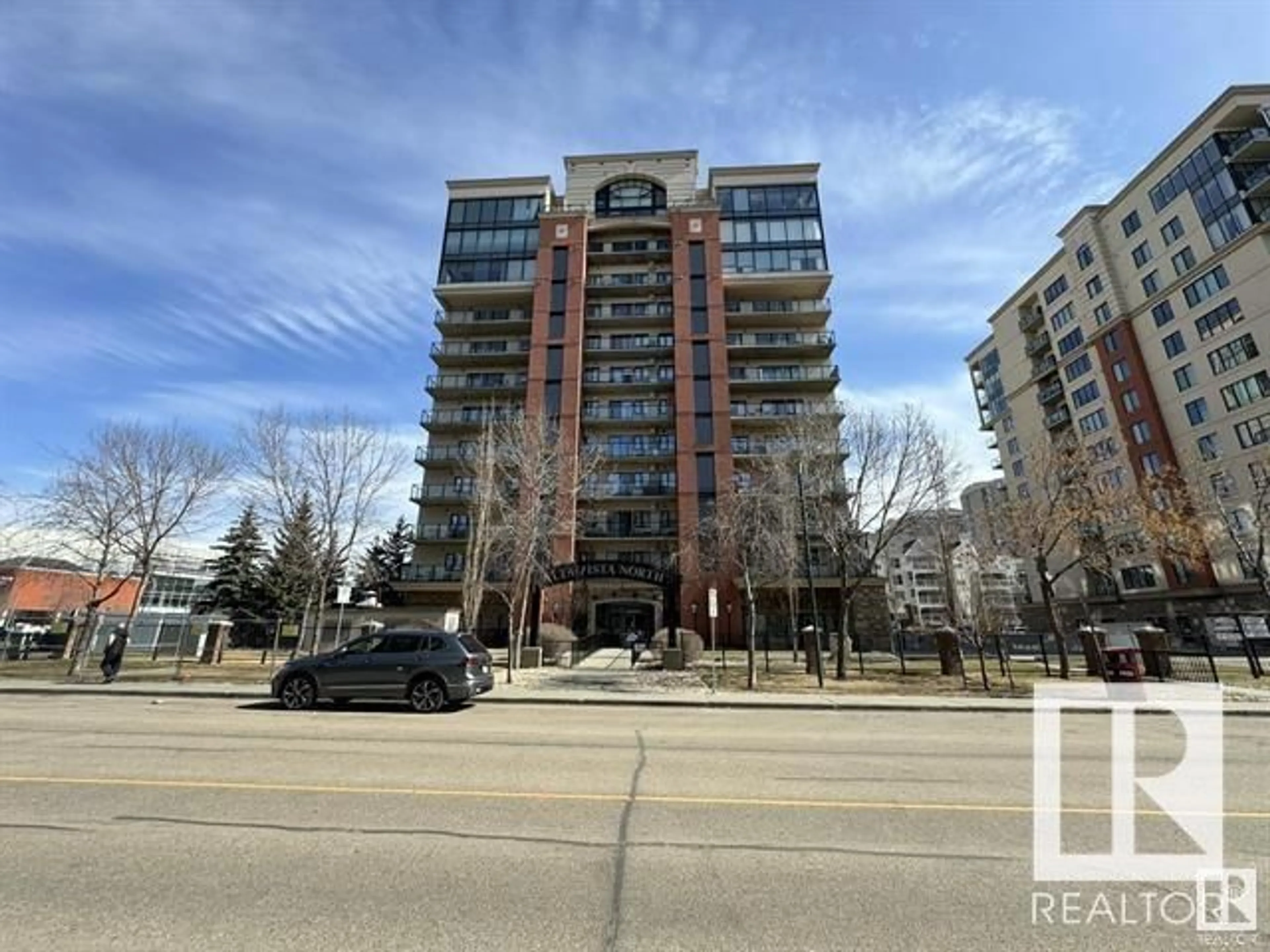 A pic from exterior of the house or condo, the street view for #807 10319 111 ST NW, Edmonton Alberta T5K0A2