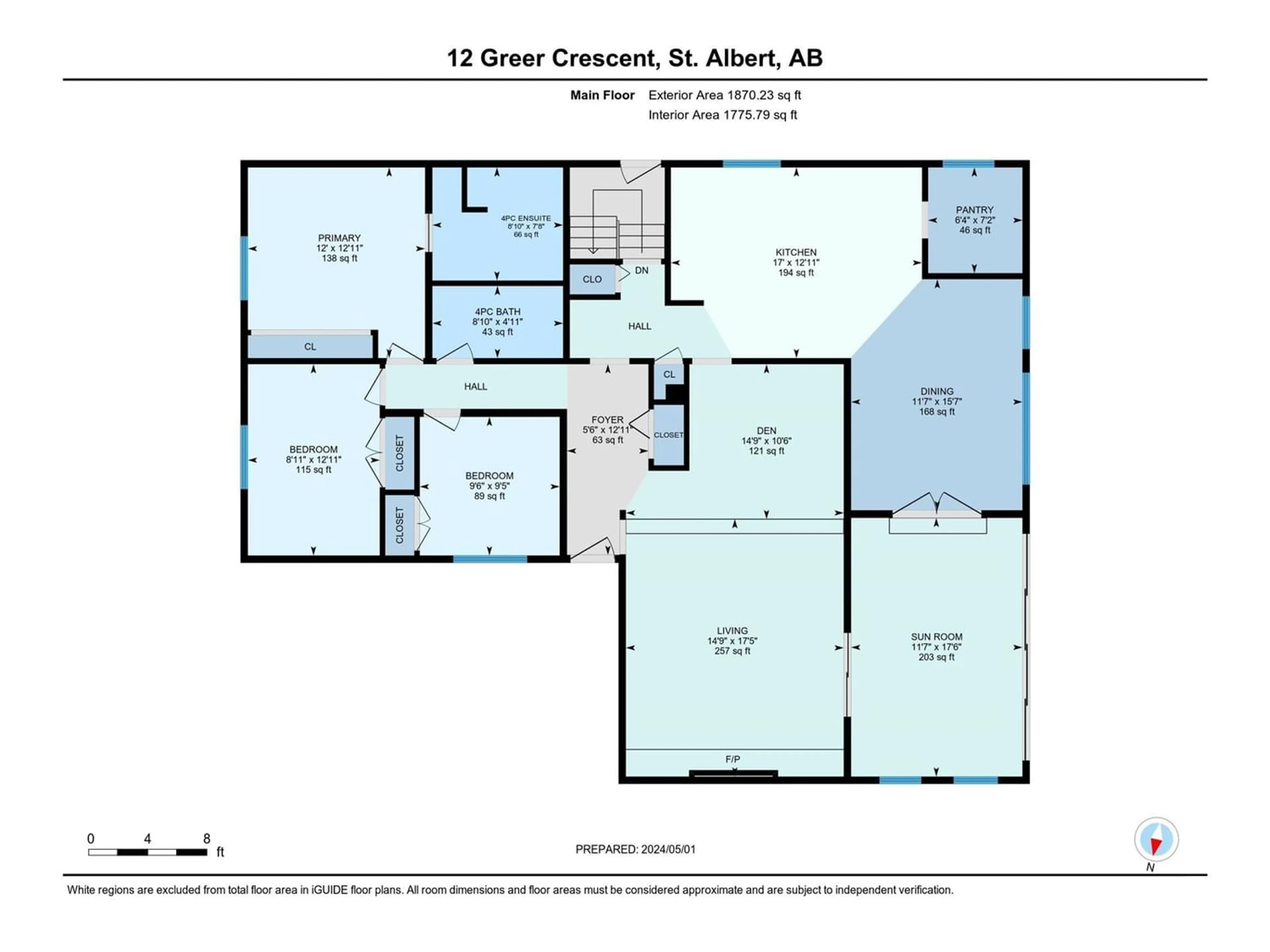 Floor plan for 12 GREER CR, St. Albert Alberta T8N1T8