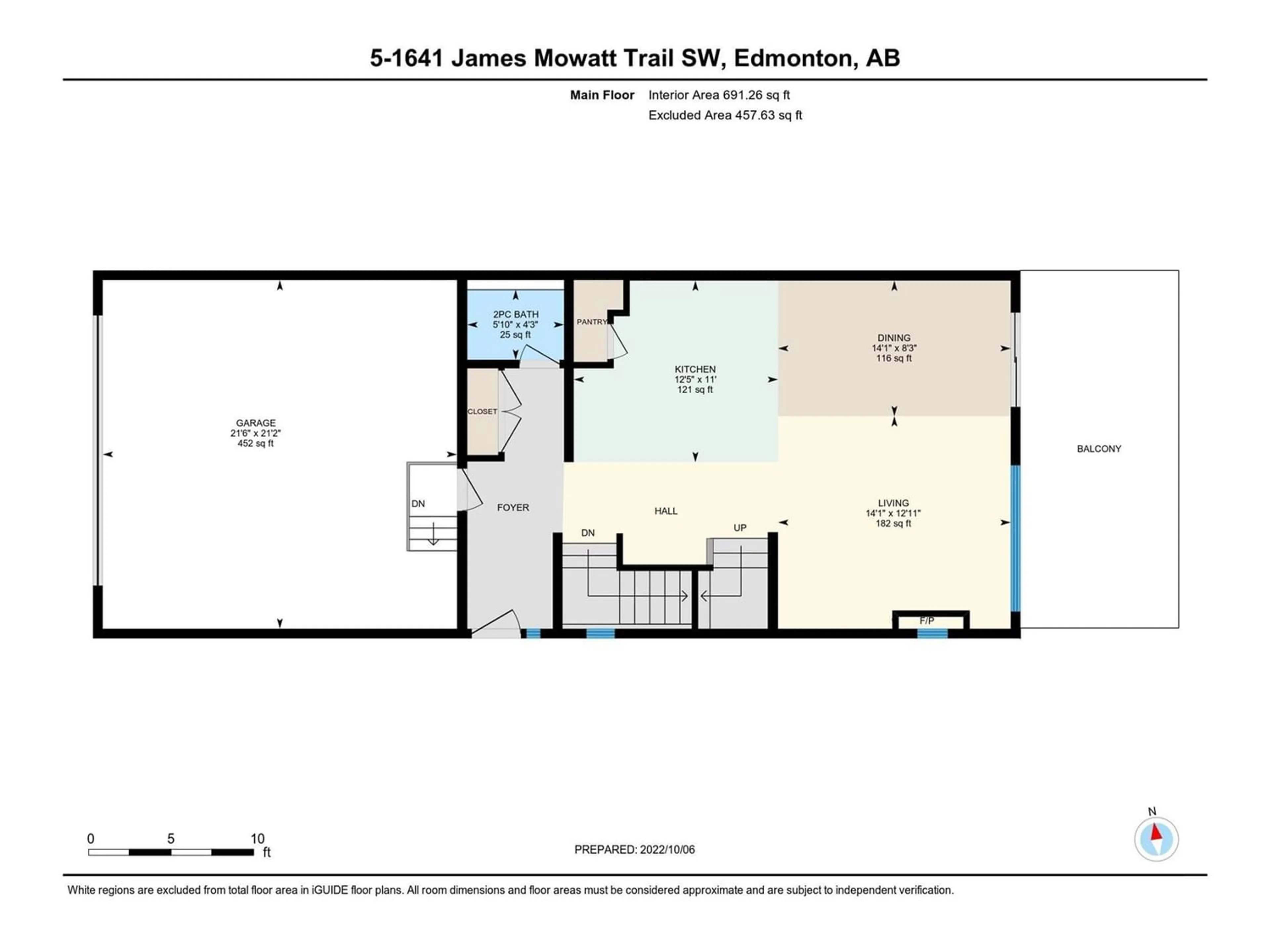 Floor plan for #5 1641 James Mowatt TR SW, Edmonton Alberta T6W0J7