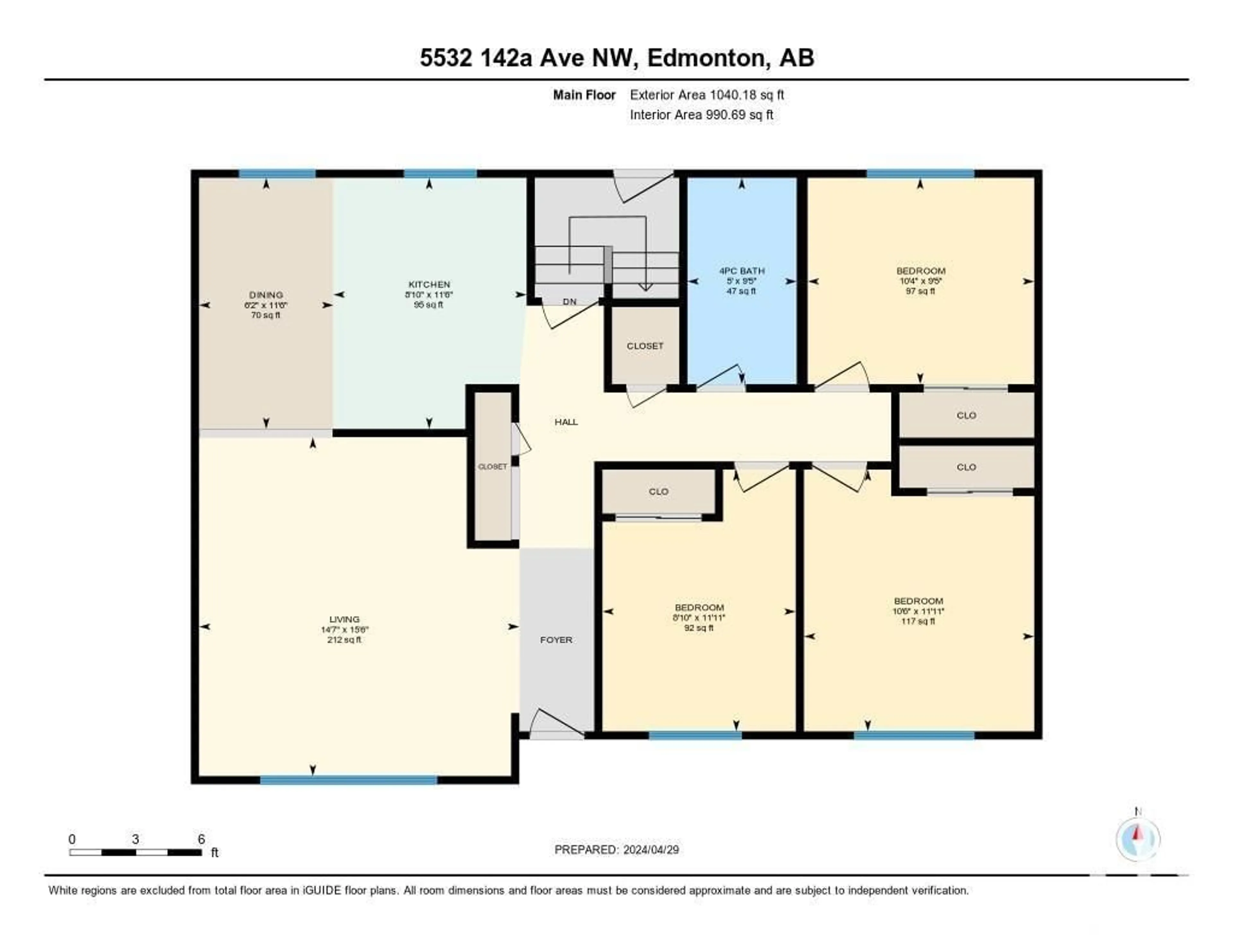 Floor plan for 5532 142A AV NW, Edmonton Alberta T5A1J8