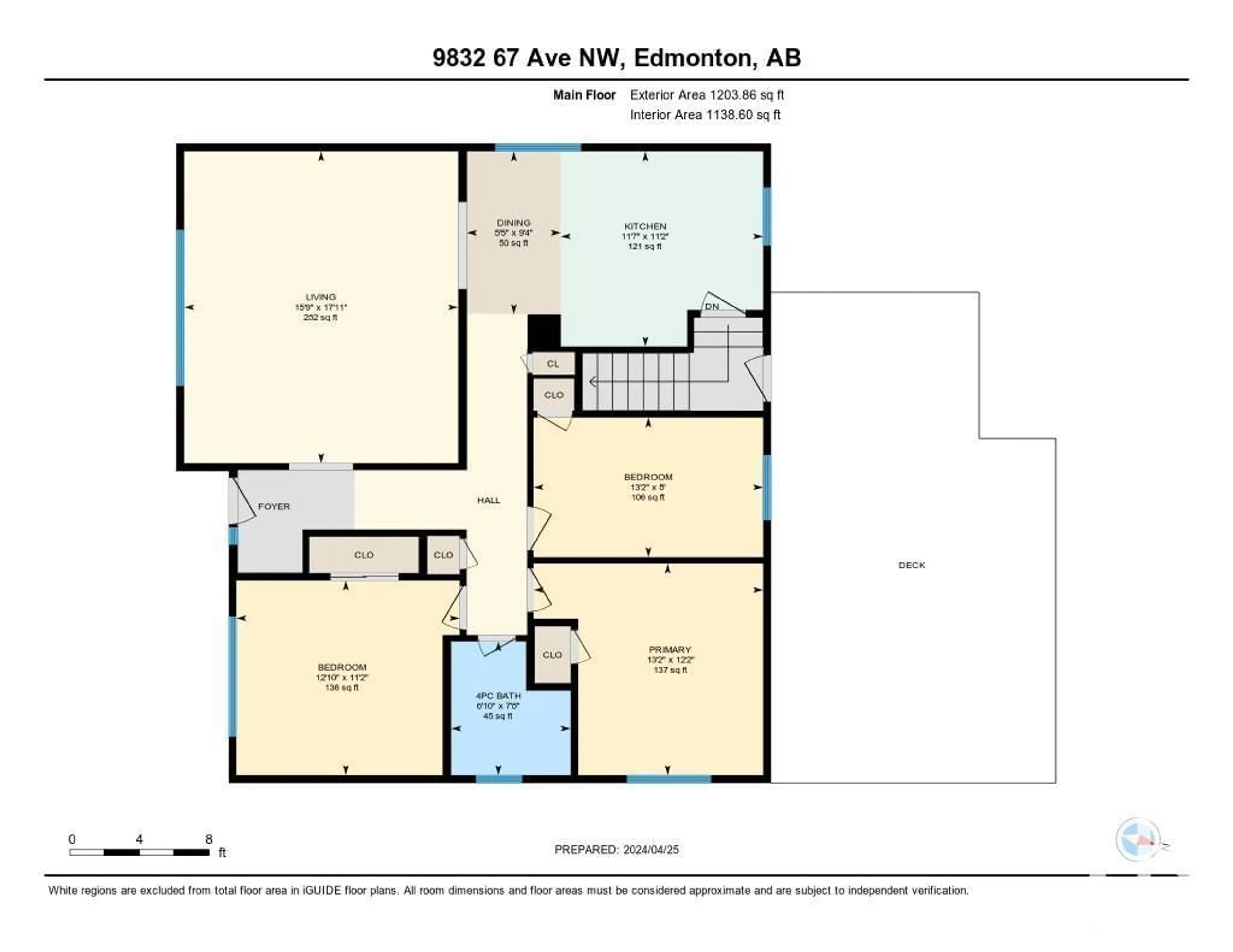 Floor plan for 9832 67 AV NW, Edmonton Alberta T6E0P4