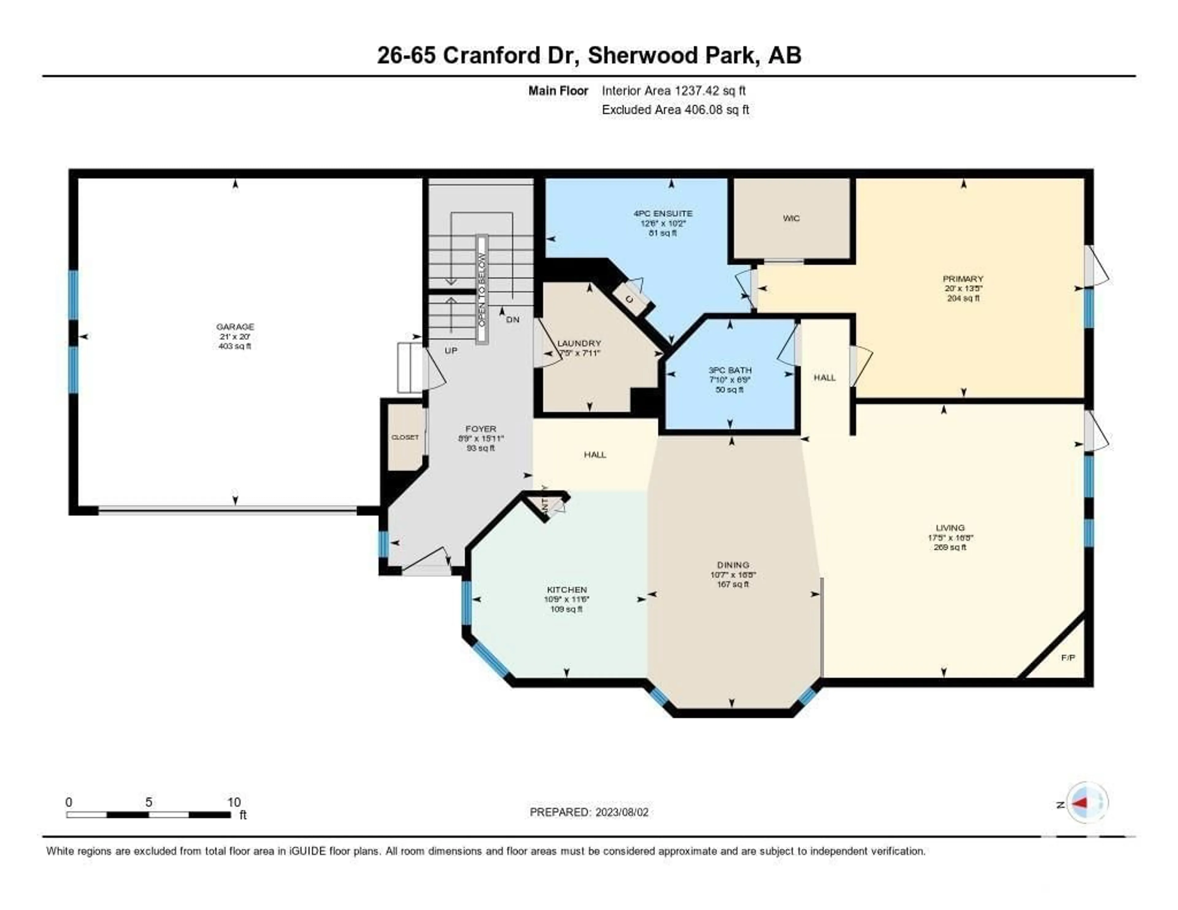 Floor plan for #26 65 Cranford DR, Sherwood Park Alberta T8H1W5
