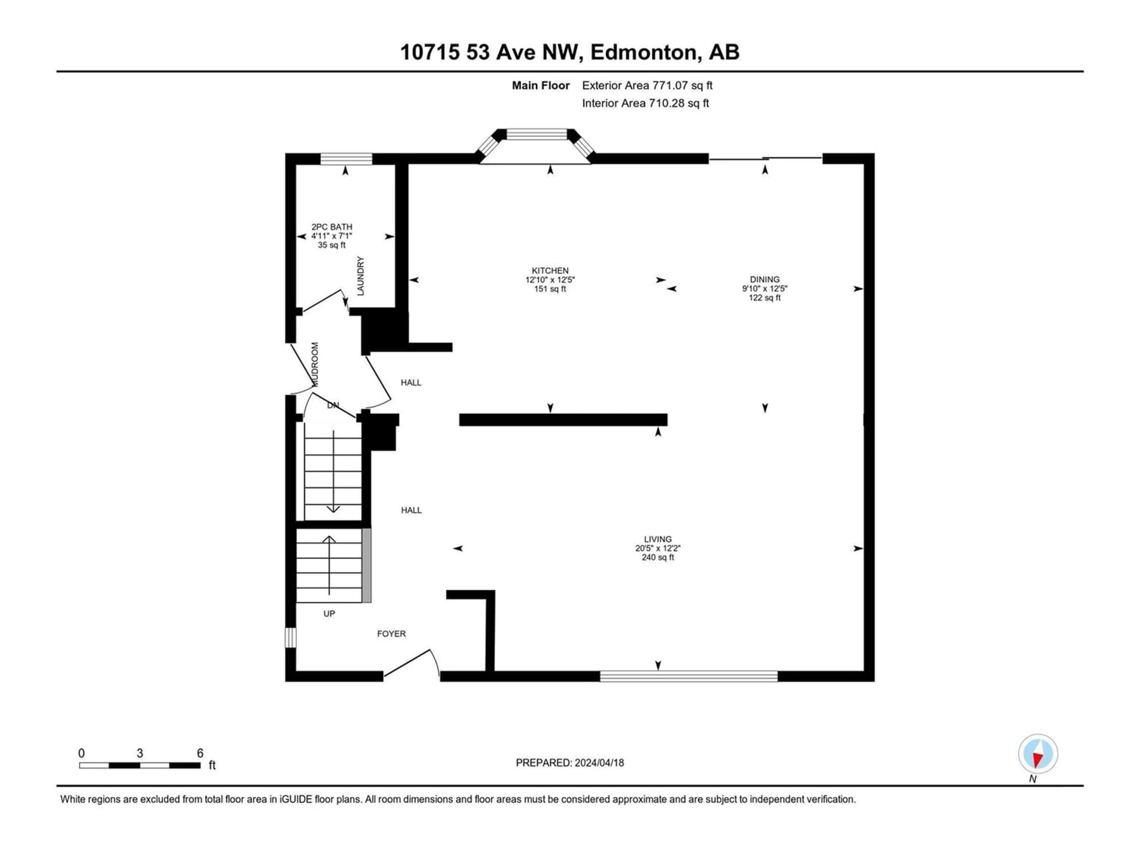 Floor plan for 10715 53 AV NW, Edmonton Alberta T6H0S1