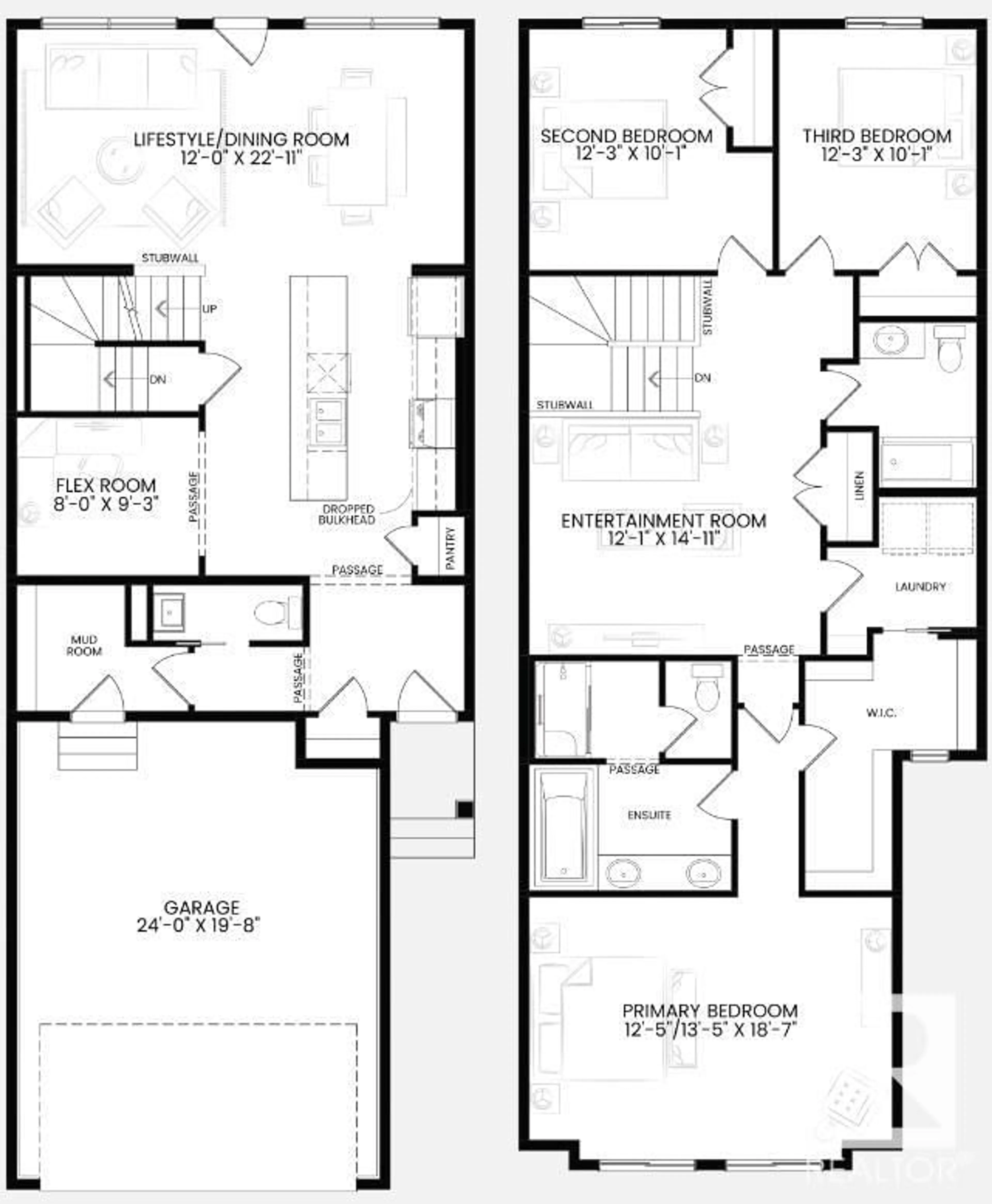 Floor plan for 2832 152 AV NW, Edmonton Alberta T5Y6C4