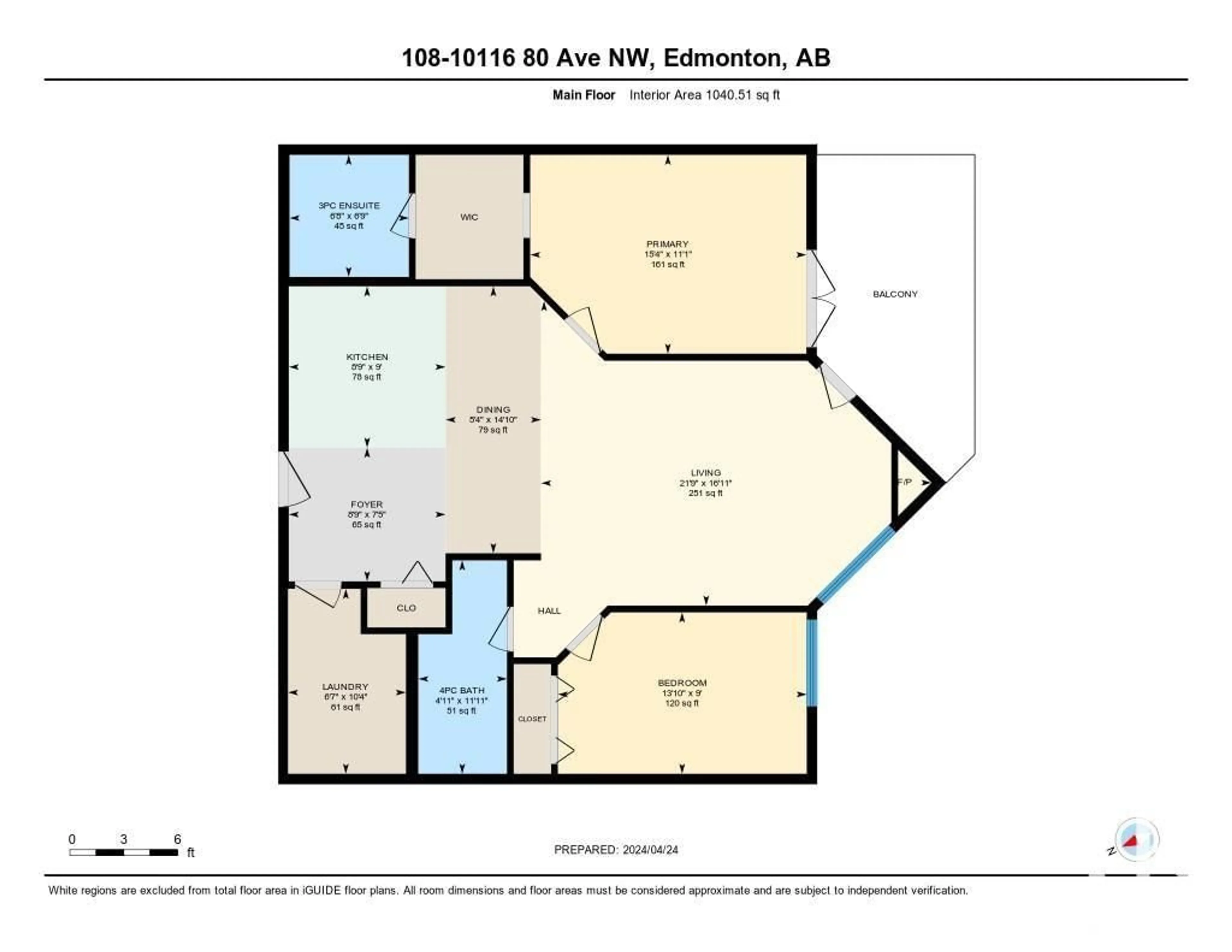 Floor plan for #408 10116 80 AV NW, Edmonton Alberta T6E6V7
