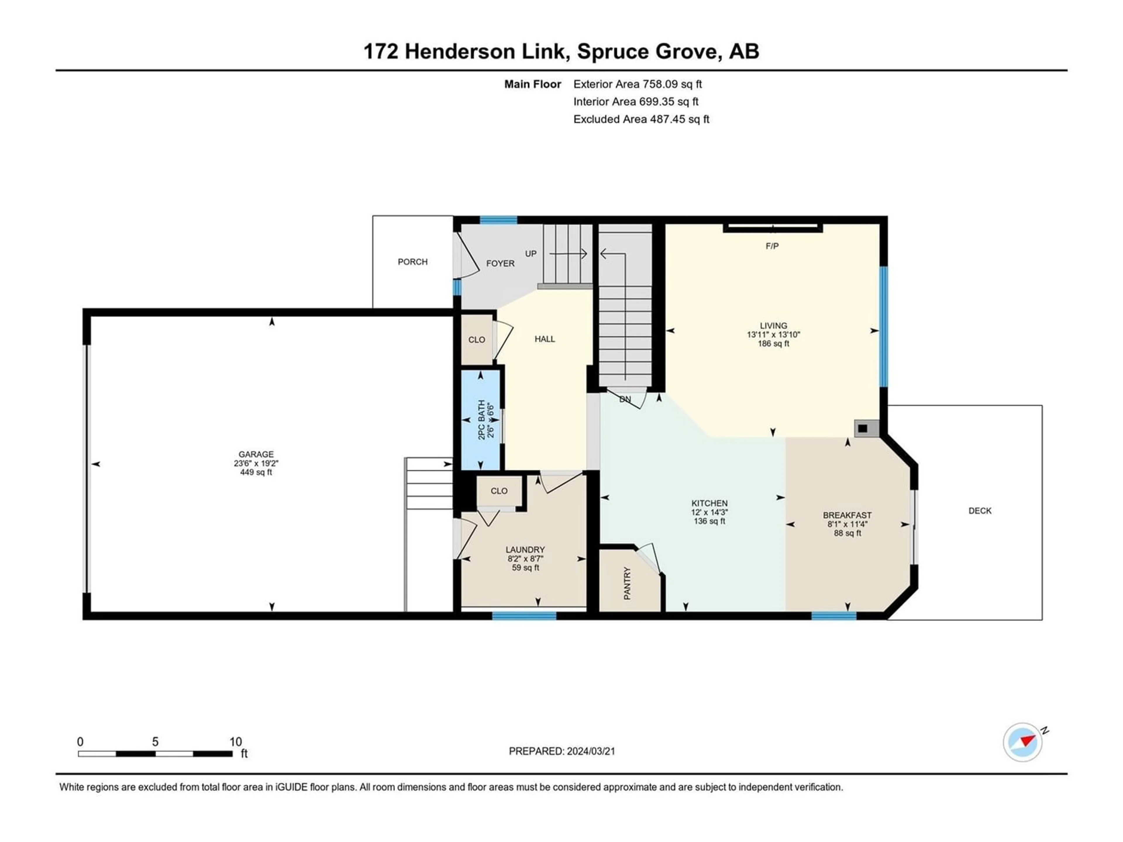 Floor plan for 172 HENDERSON LI, Spruce Grove Alberta T7X0C7
