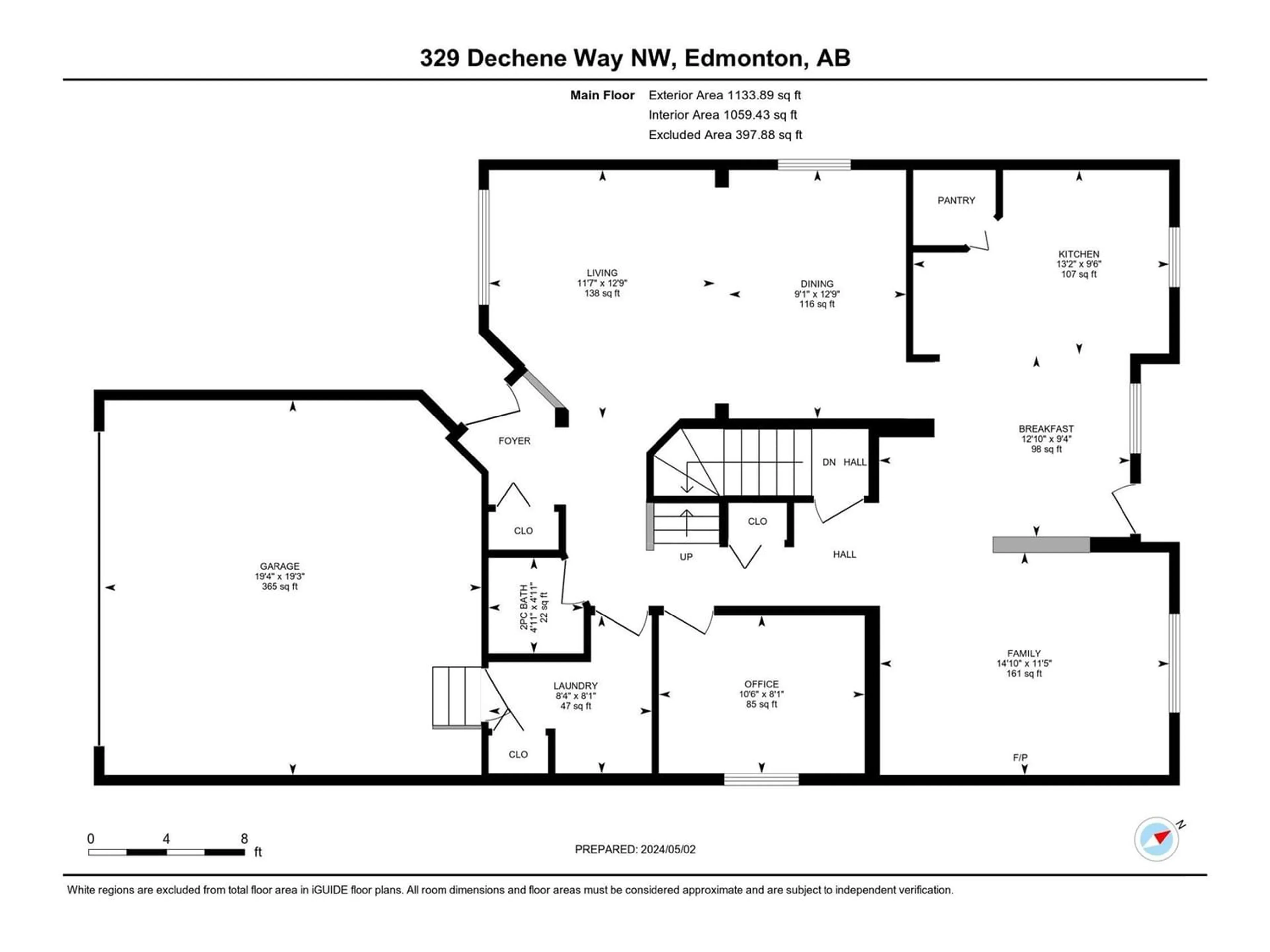 Floor plan for 329 DECHENE WY NW, Edmonton Alberta T6M2M6