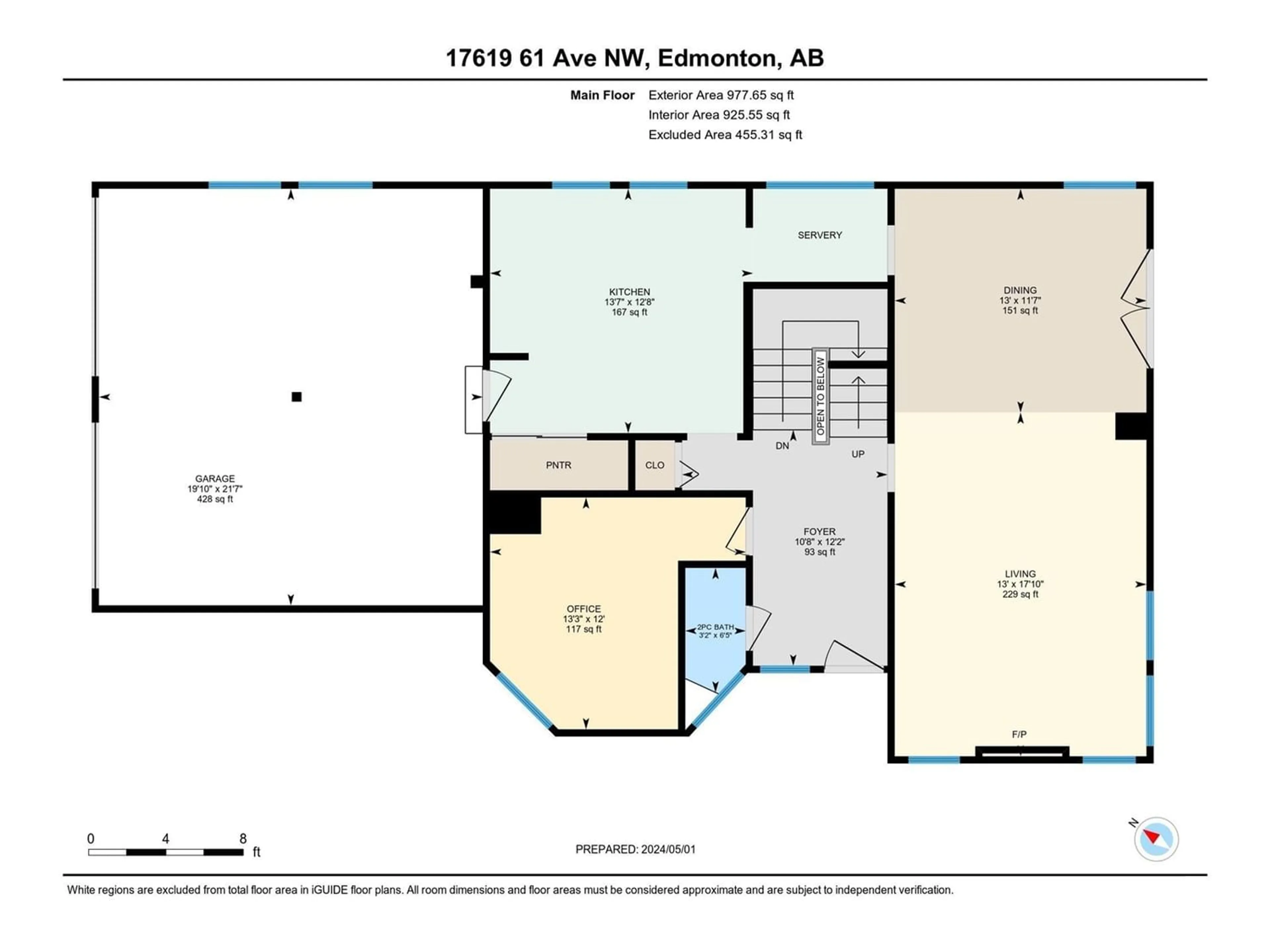 Floor plan for 17619 61 AV NW, Edmonton Alberta T6M1H5