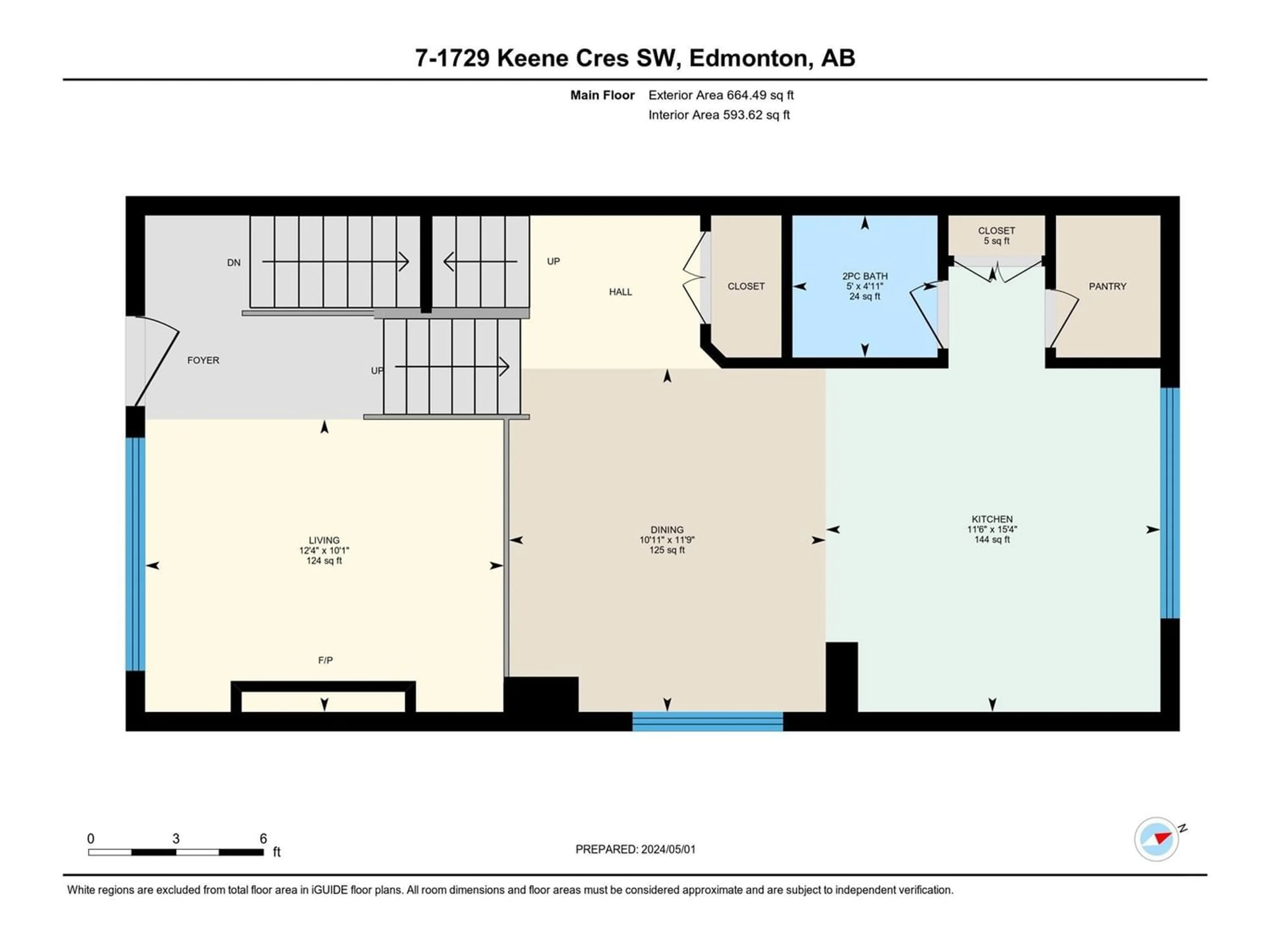 Floor plan for #7 1729 Keene CR SW, Edmonton Alberta T6W4B6