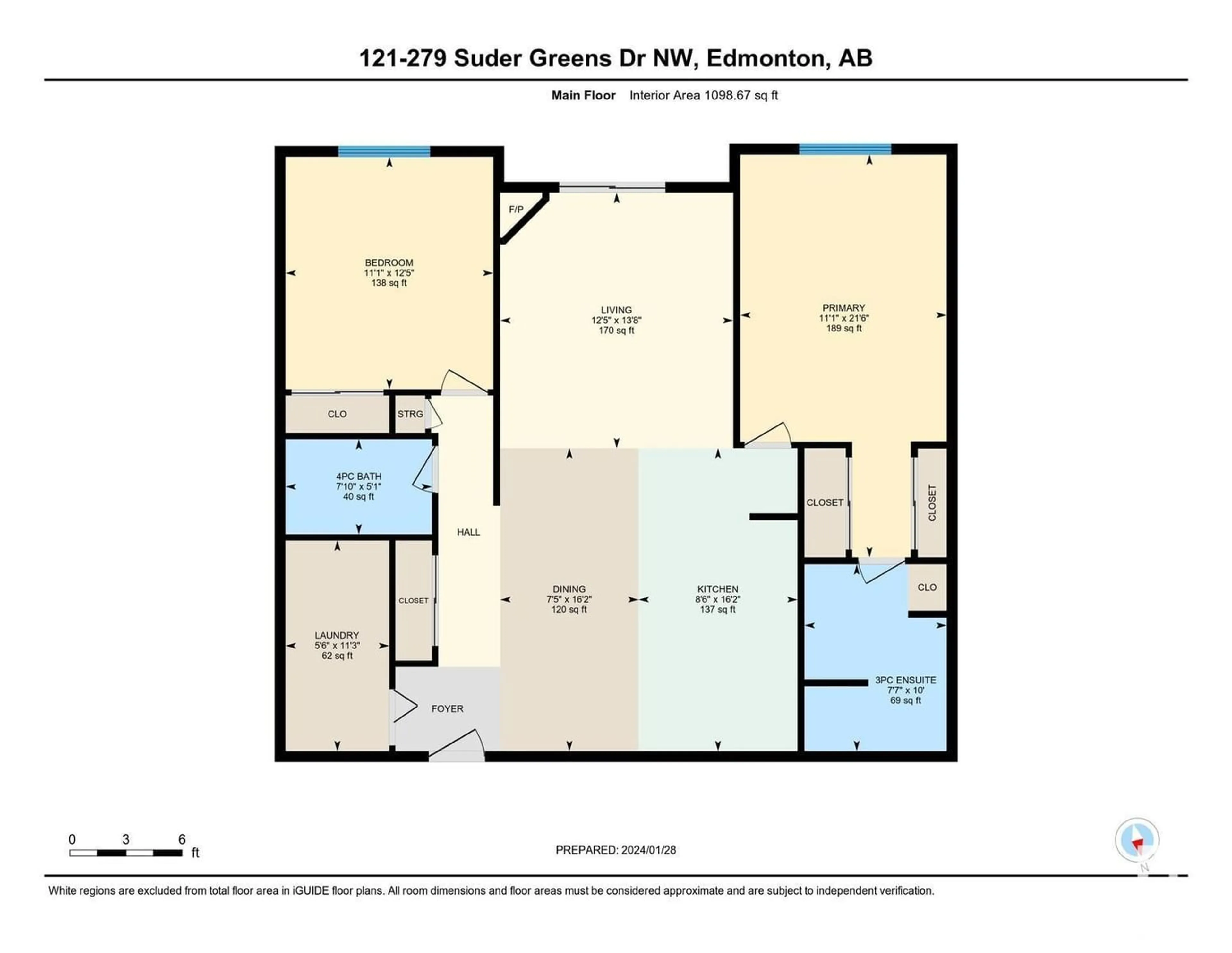 Floor plan for #121 279 SUDER GREENS DR NW, Edmonton Alberta T5T6X6