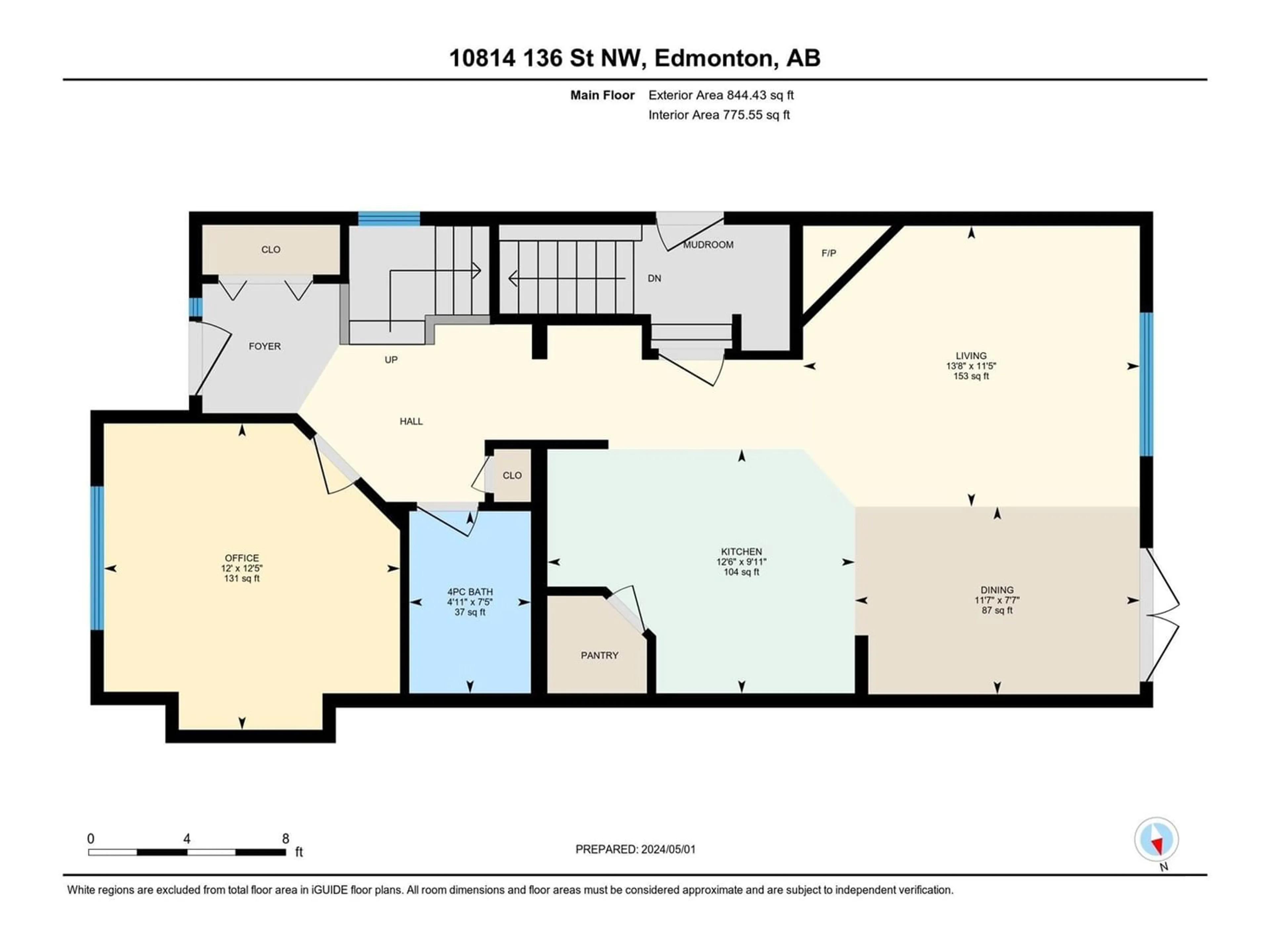 Floor plan for 10814 136 ST NW, Edmonton Alberta T5M1L9
