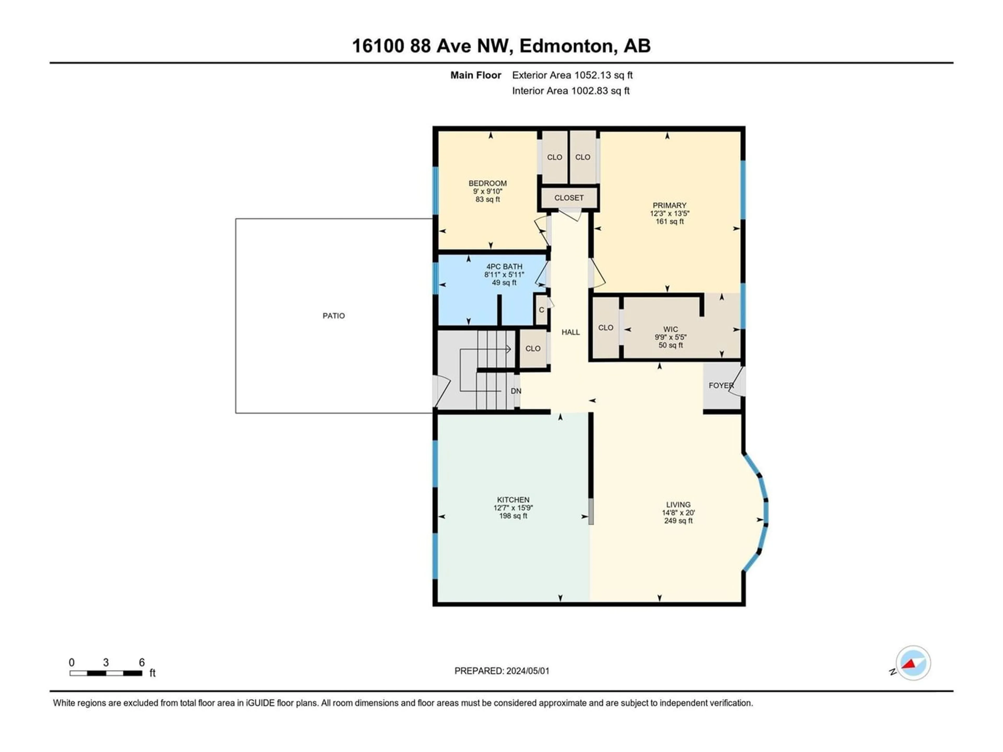 Floor plan for 16100 88 AV NW, Edmonton Alberta T5R4M4