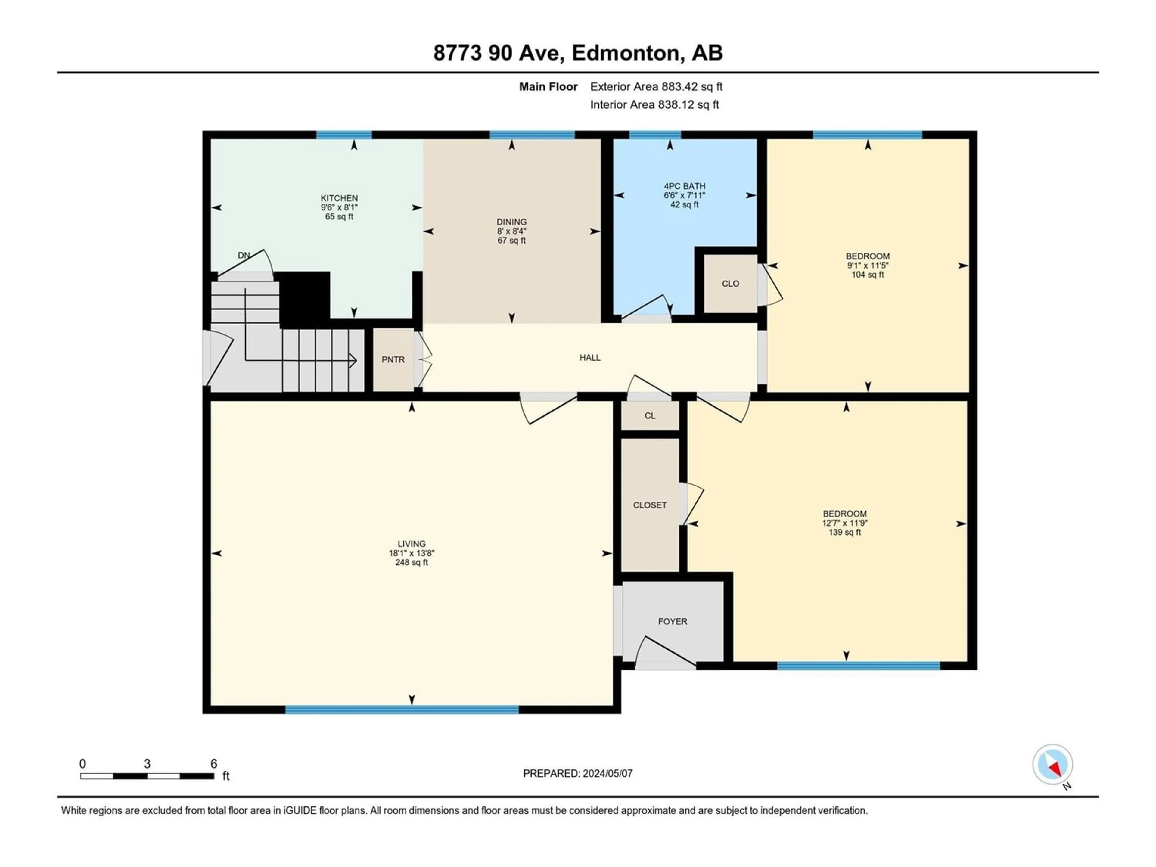 Floor plan for 8773 90 AV NW, Edmonton Alberta T6C1P3