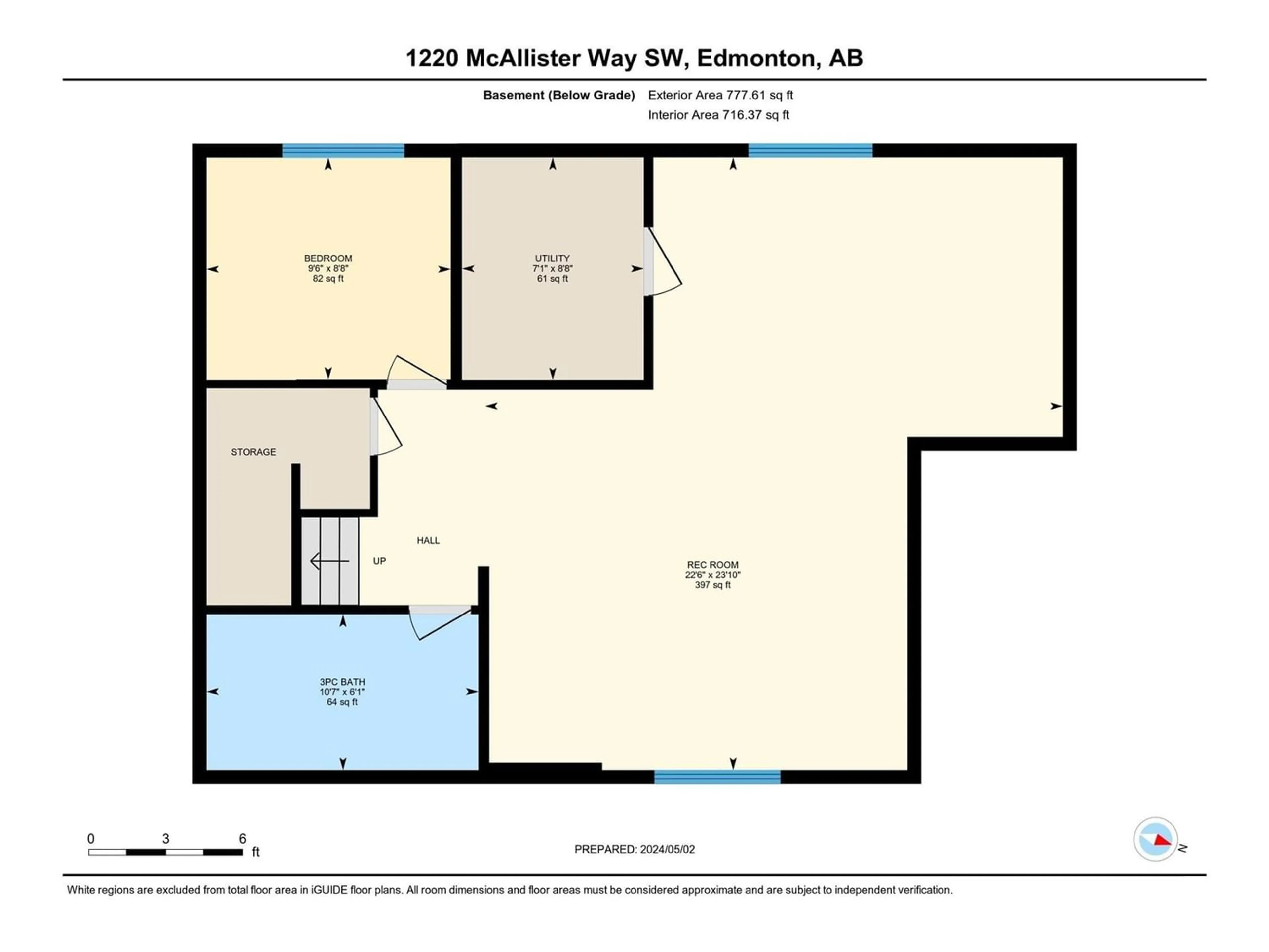 Floor plan for 1220 MCALLISTER WY SW, Edmonton Alberta T6W1X7