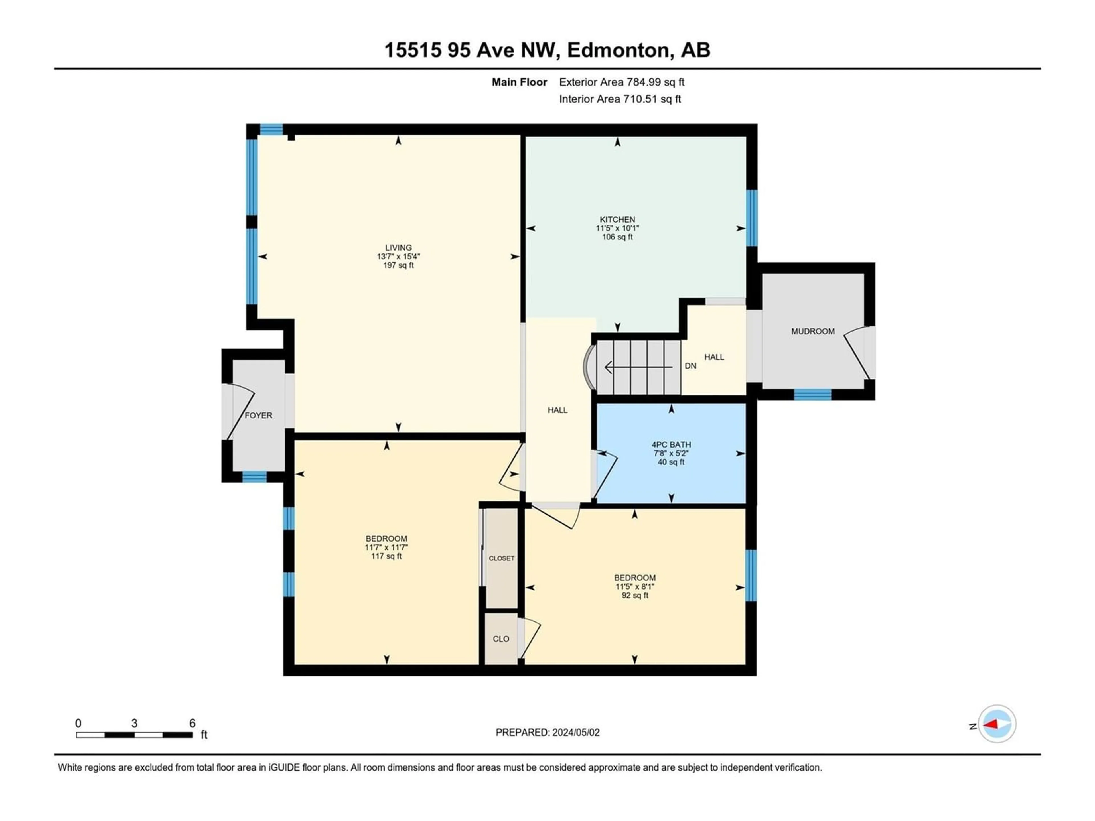 Floor plan for 15515 95 AV NW, Edmonton Alberta T5P0A2