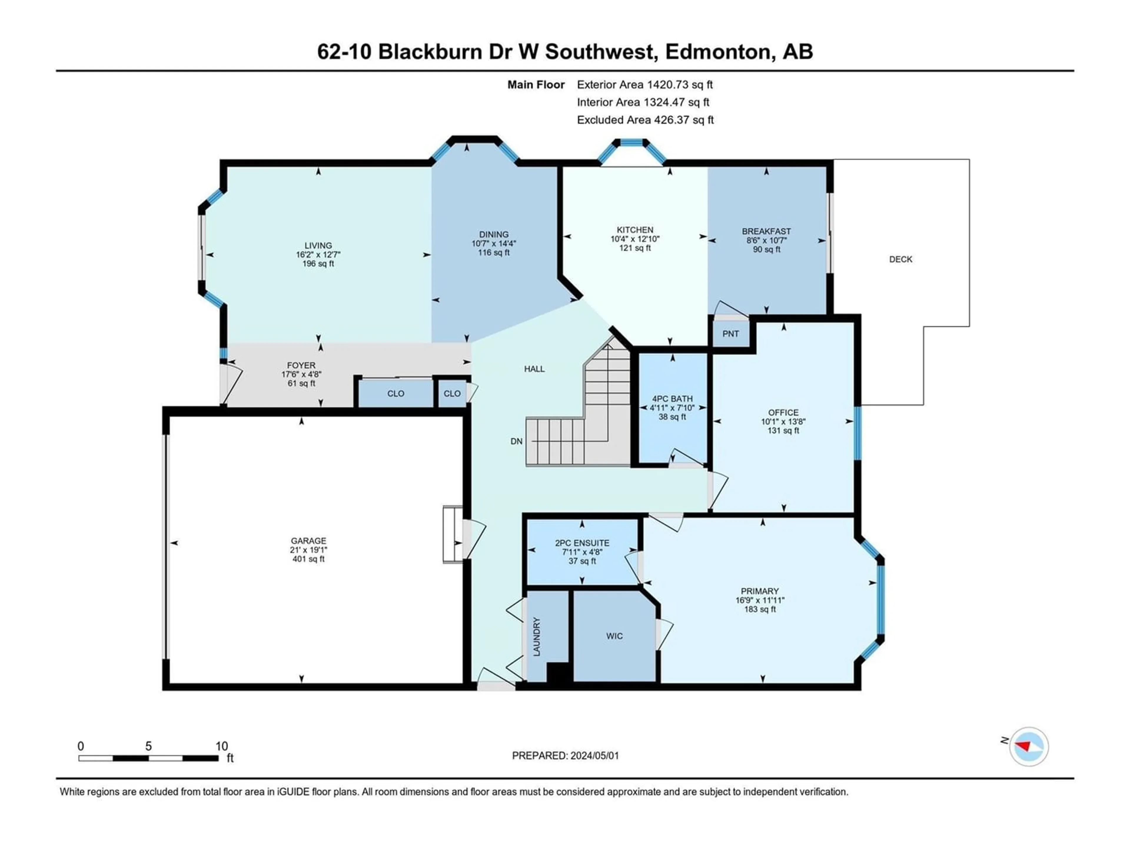 Floor plan for #62 10 BLACKBURN DR W SW, Edmonton Alberta T6W1C2