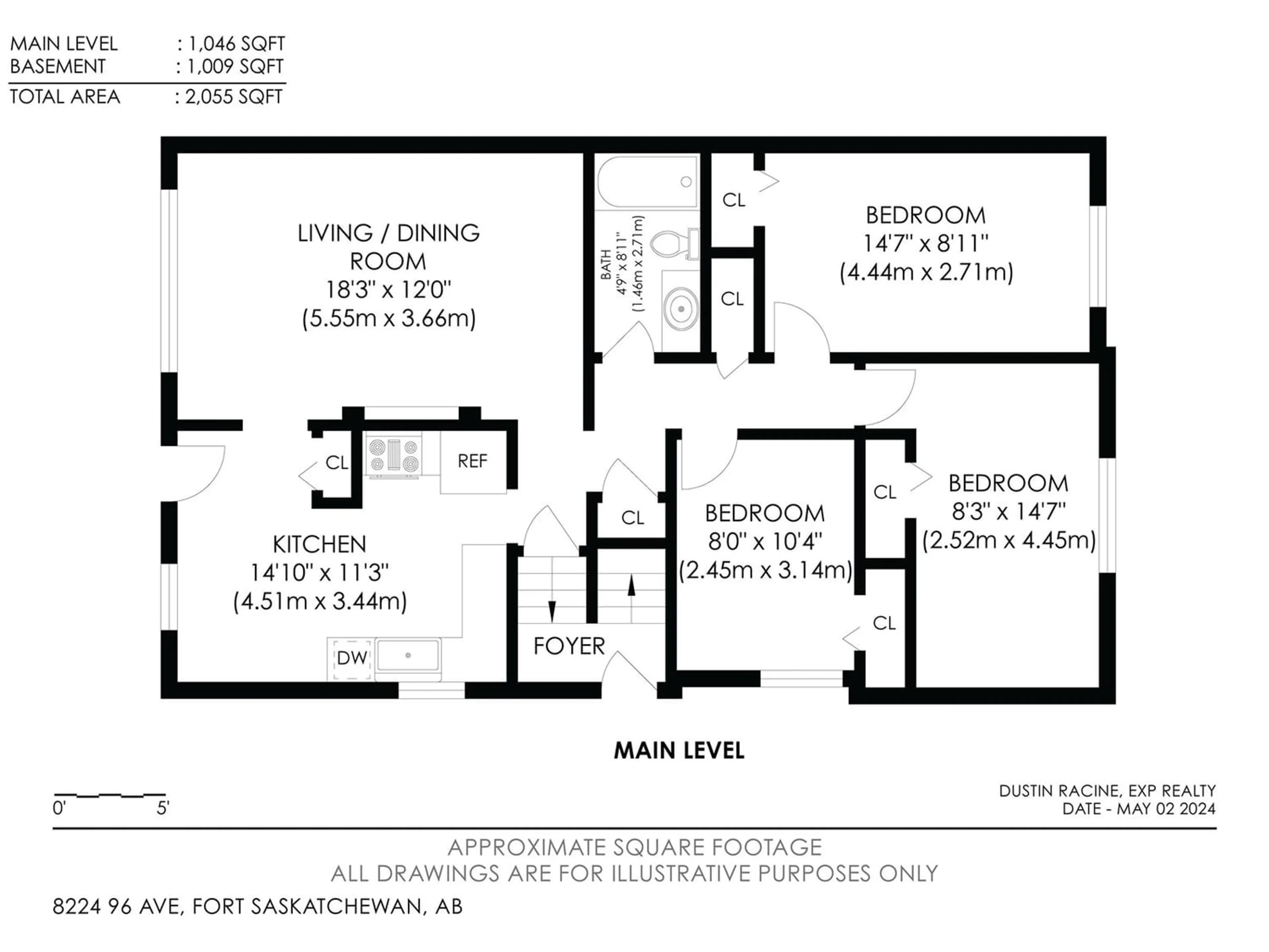 Floor plan for 8224 96 AV, Fort Saskatchewan Alberta T8L2X2
