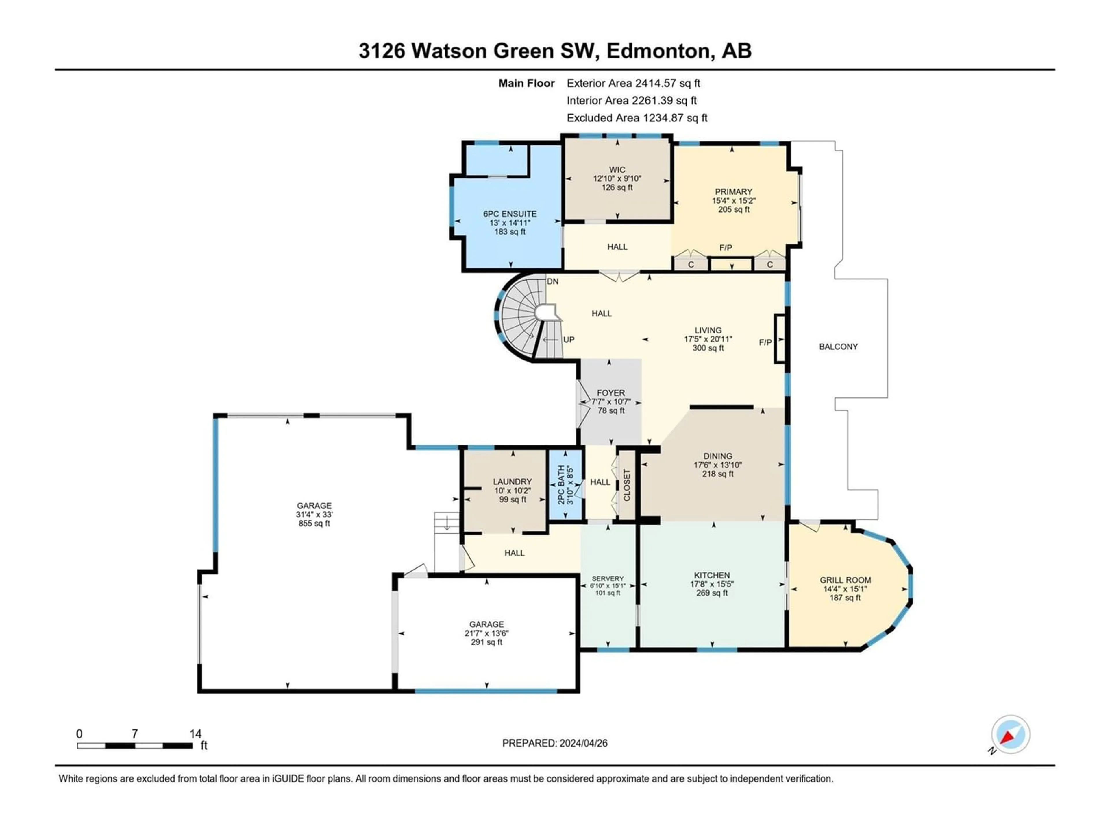 Floor plan for 3126 WATSON GR SW, Edmonton Alberta T6W0P3