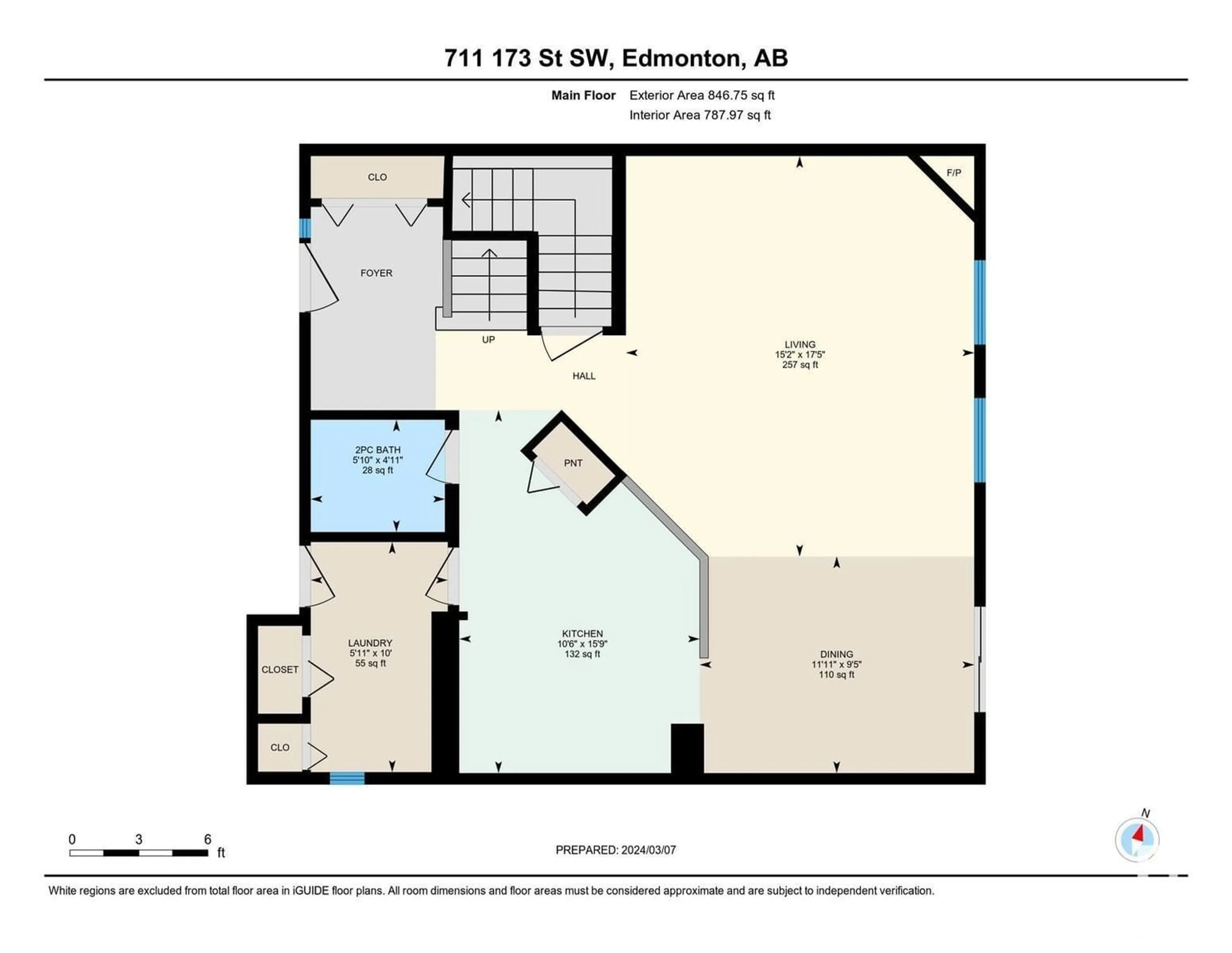 Floor plan for 711 173 ST SW, Edmonton Alberta T6W0M4
