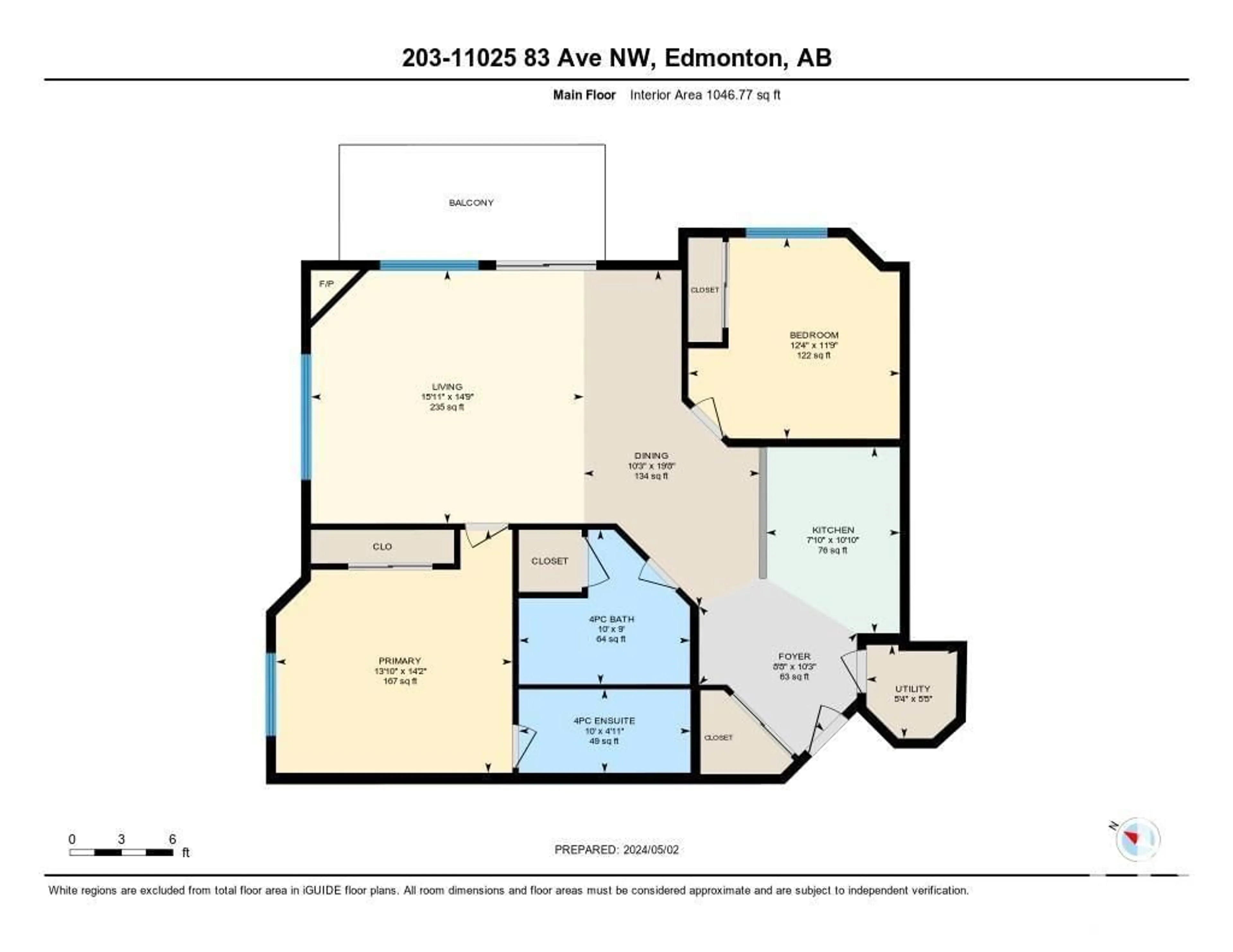 Floor plan for #203 11025 83 ave NW, Edmonton Alberta T6G2V5