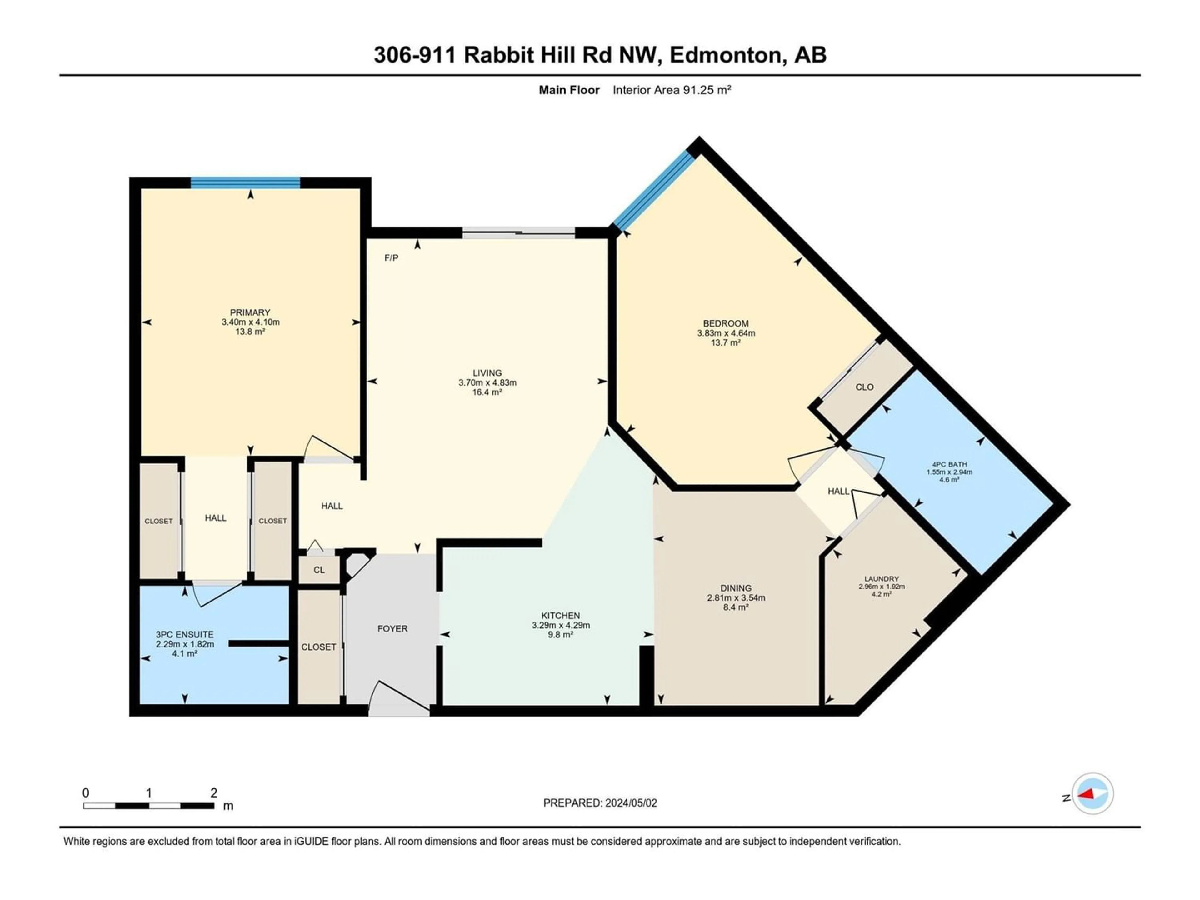Floor plan for #306 911 RABBIT HILL RD NW, Edmonton Alberta T6R2S7