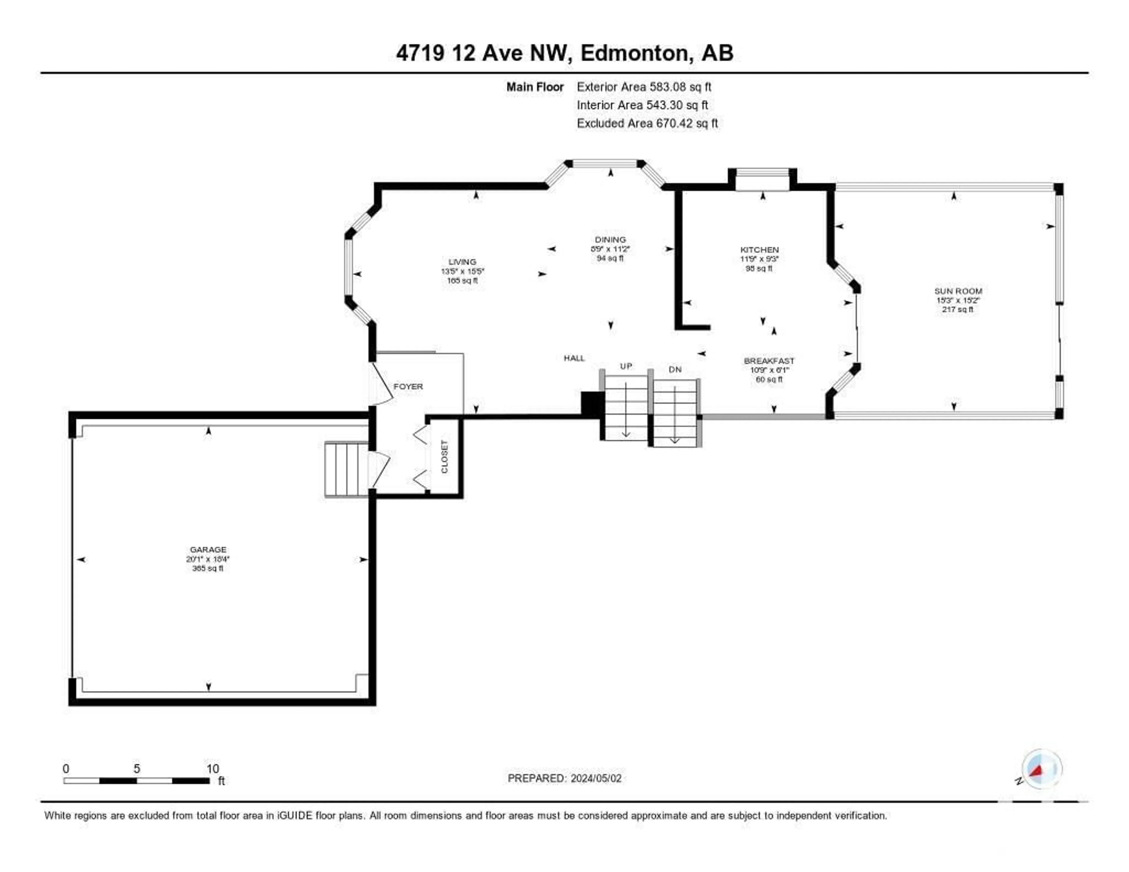 Floor plan for 4719 12 AV NE NW, Edmonton Alberta T6L5X4
