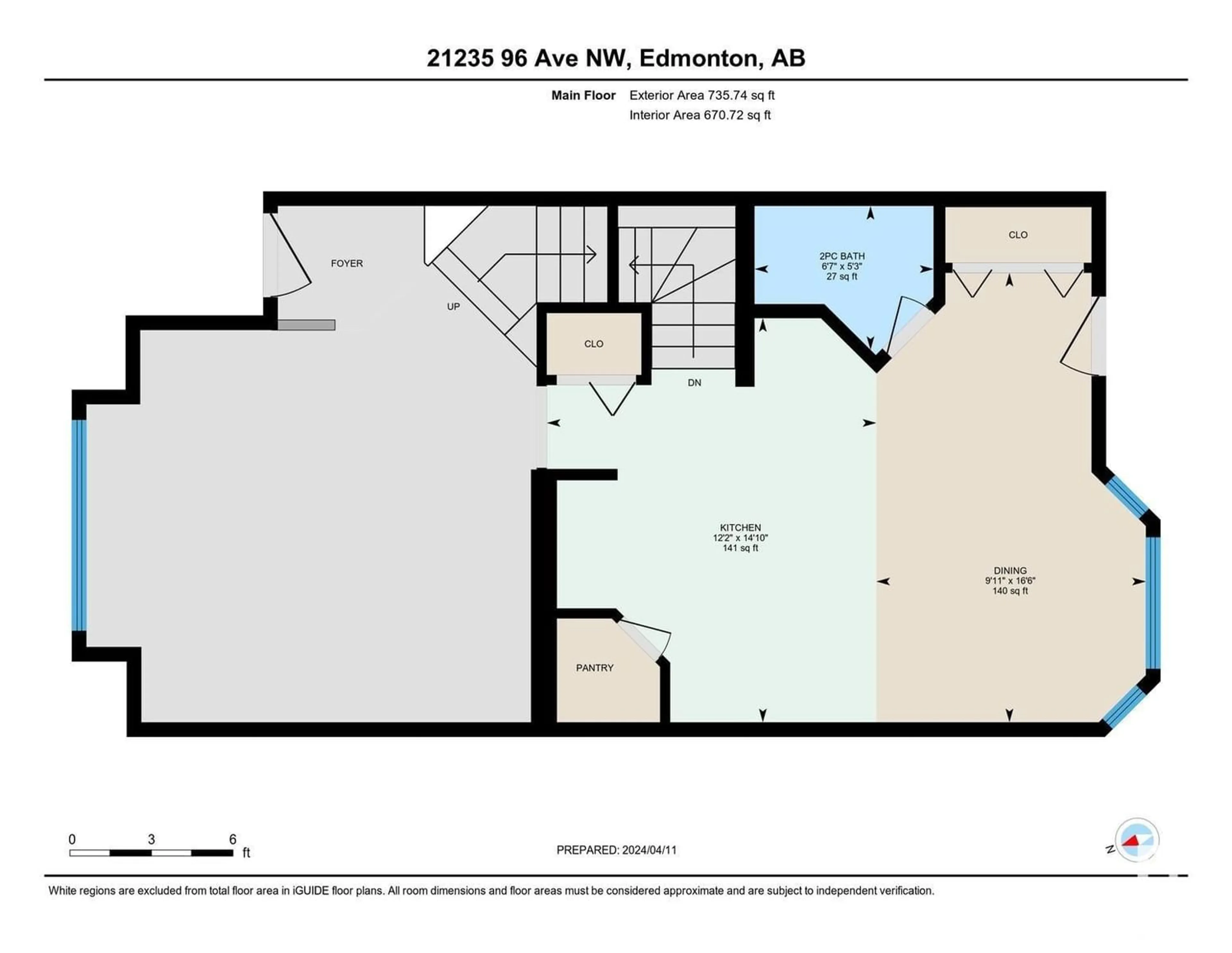 Floor plan for 21235 96 AV NW, Edmonton Alberta T5T4H1