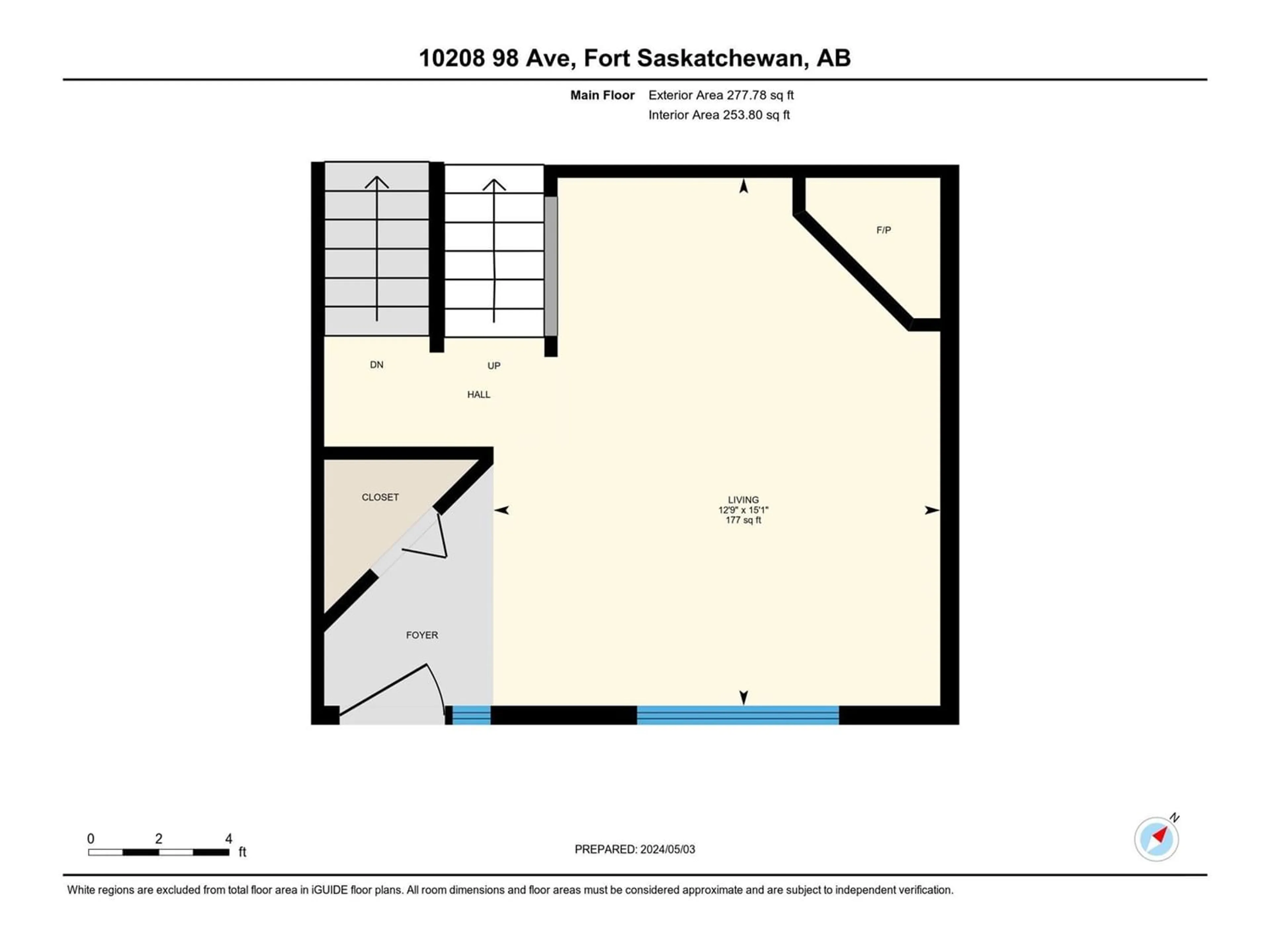 Floor plan for 10208 98 AV, Fort Saskatchewan Alberta T8L4E4