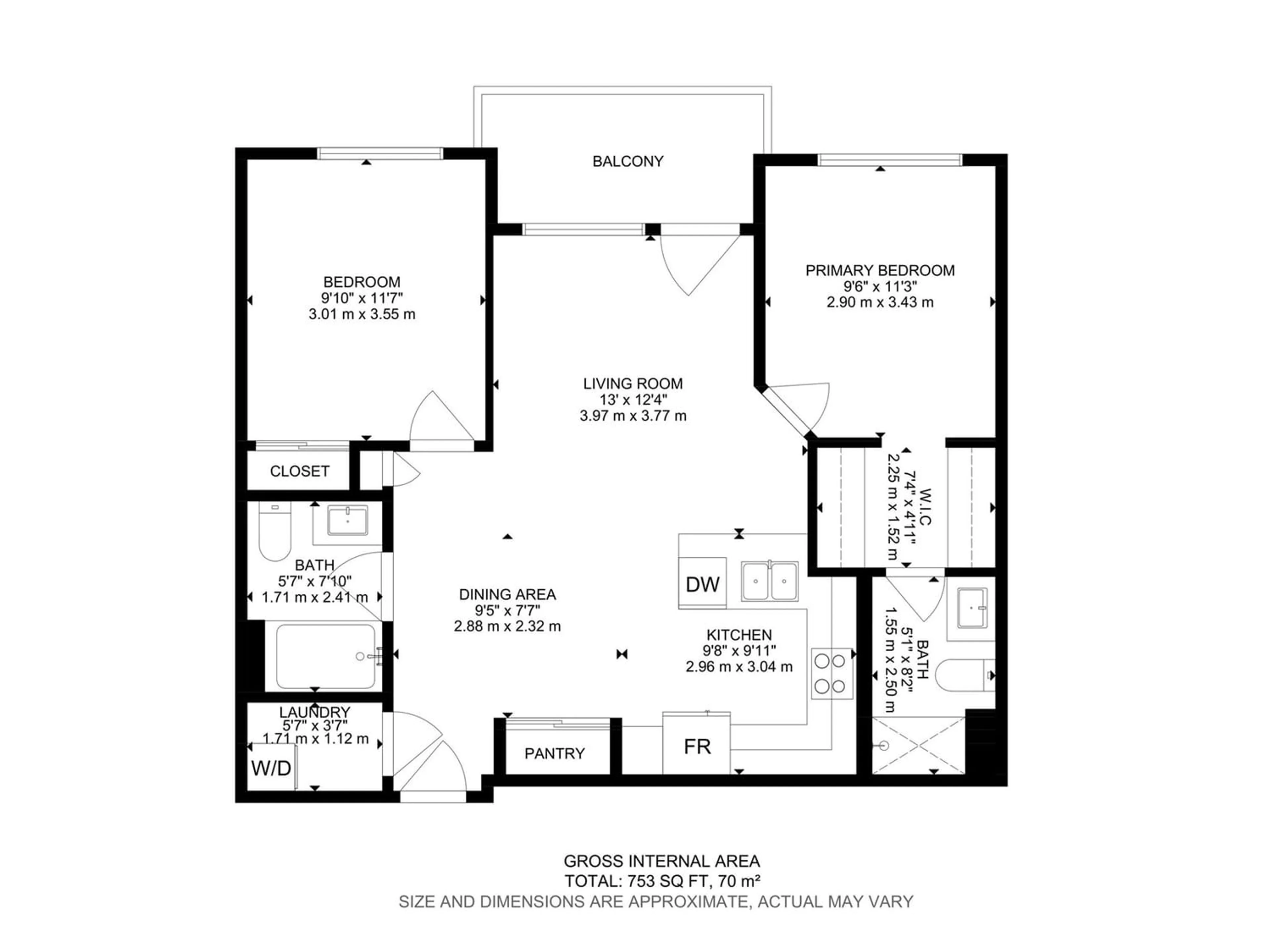 Floor plan for #822 5151 WINDERMERE BV SW, Edmonton Alberta T6W2K4