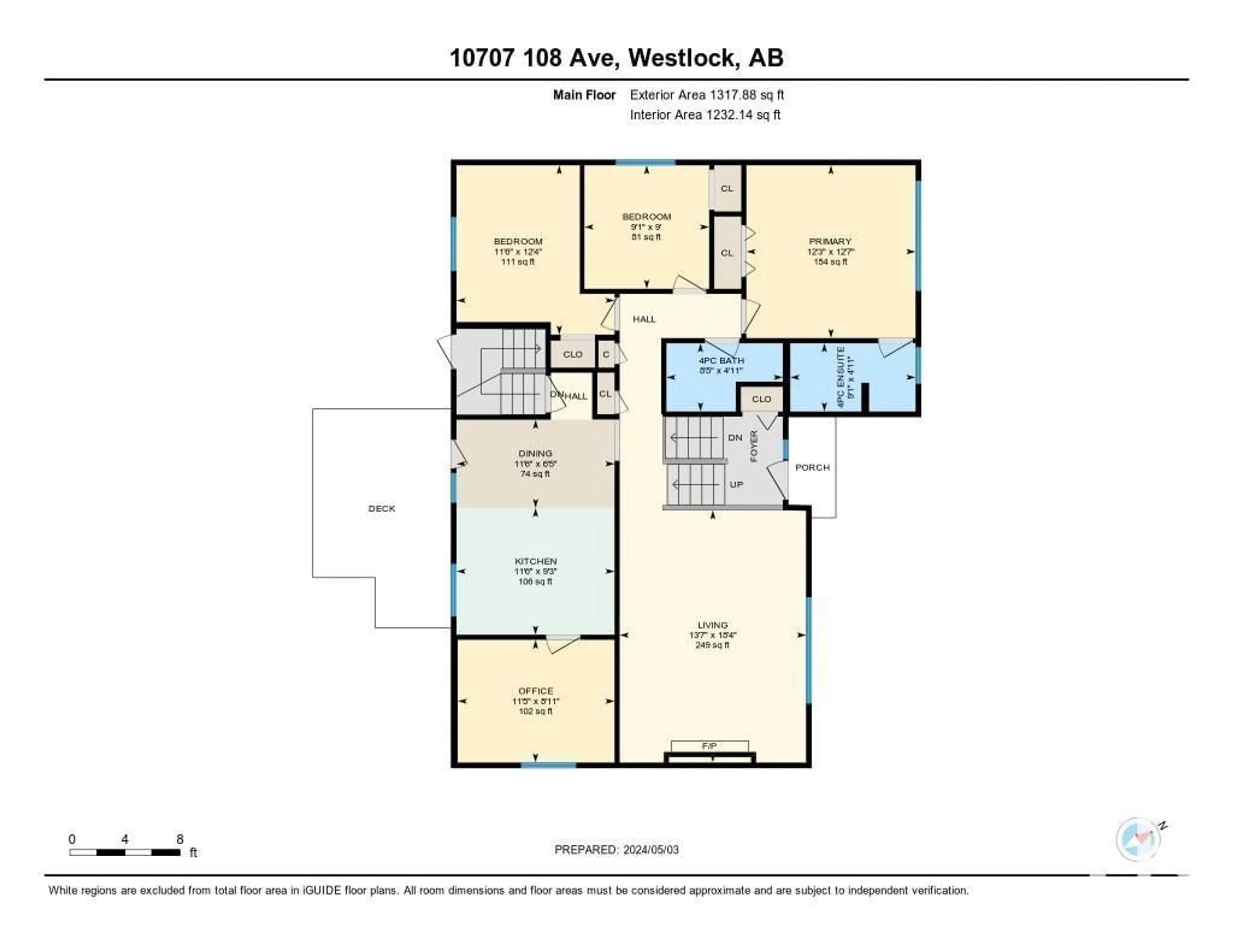 Floor plan for 10707 108 AV, Westlock Alberta T7P1C7