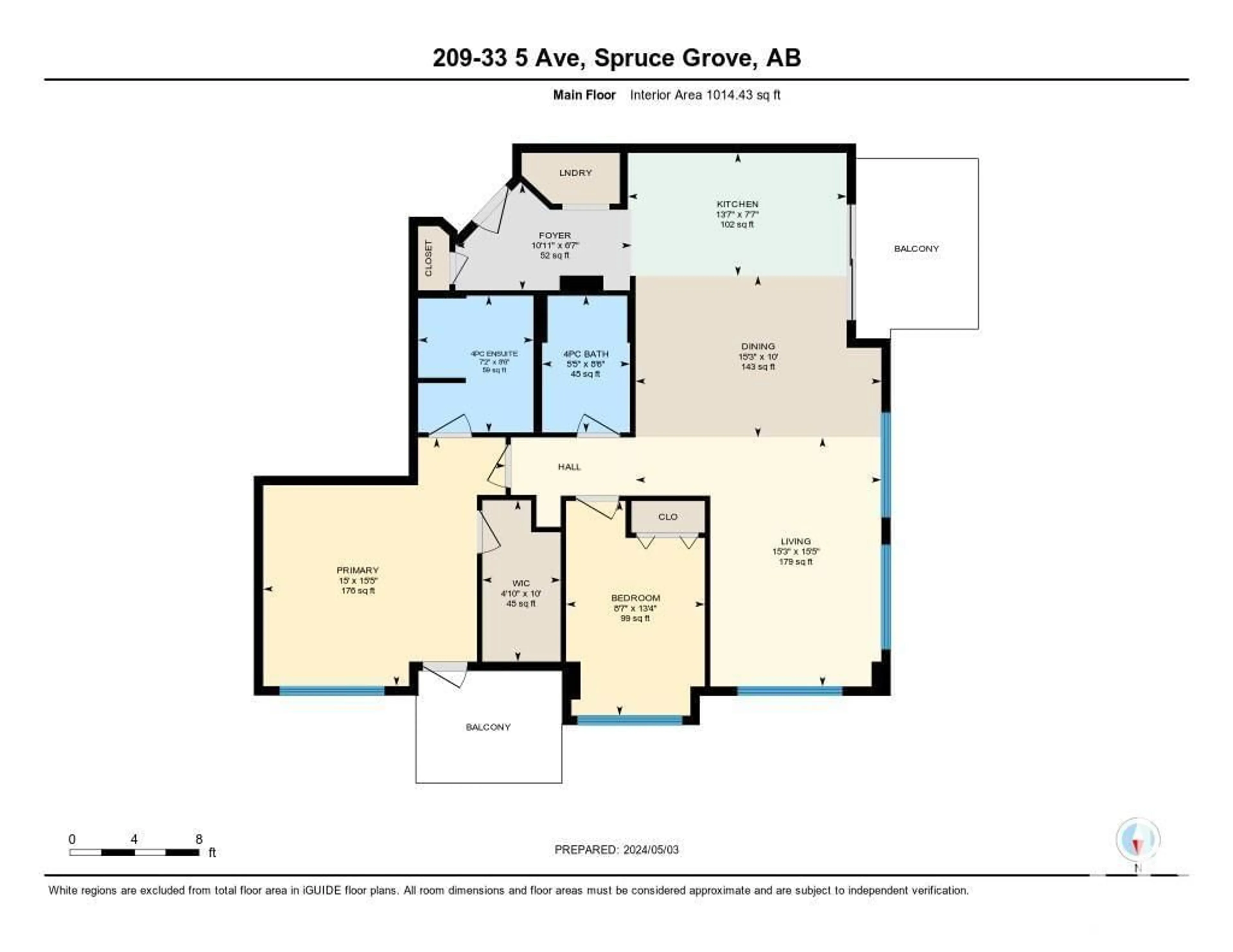 Floor plan for #209 33 FIFTH AV, Spruce Grove Alberta T7X2C5