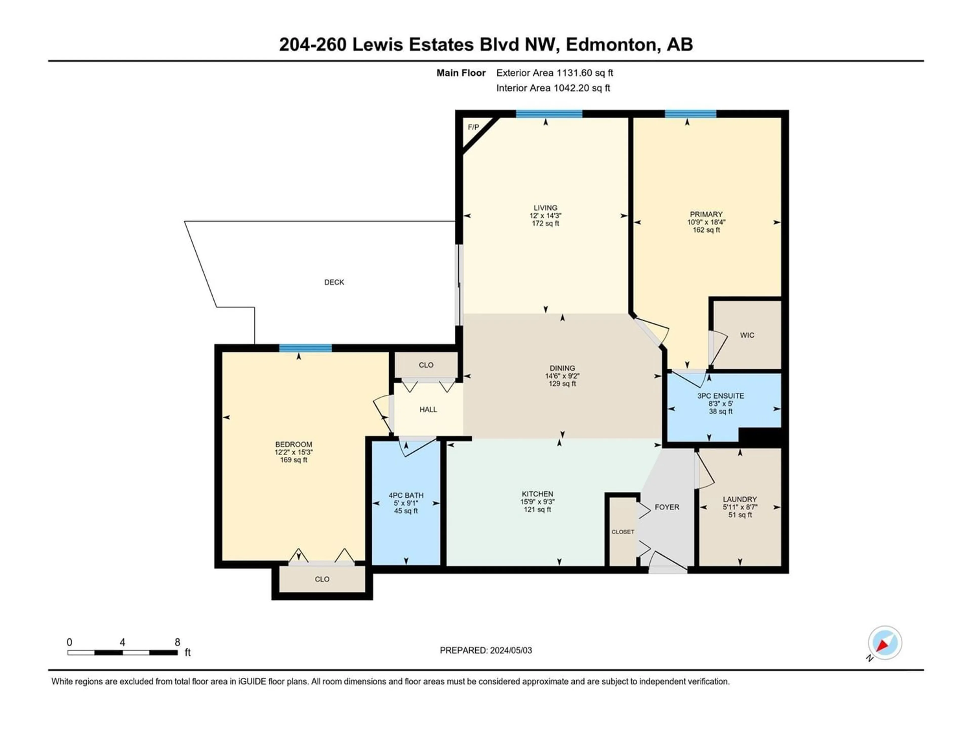 Floor plan for #204 260 LEWIS ESTATES BV NW, Edmonton Alberta T5T3Y4