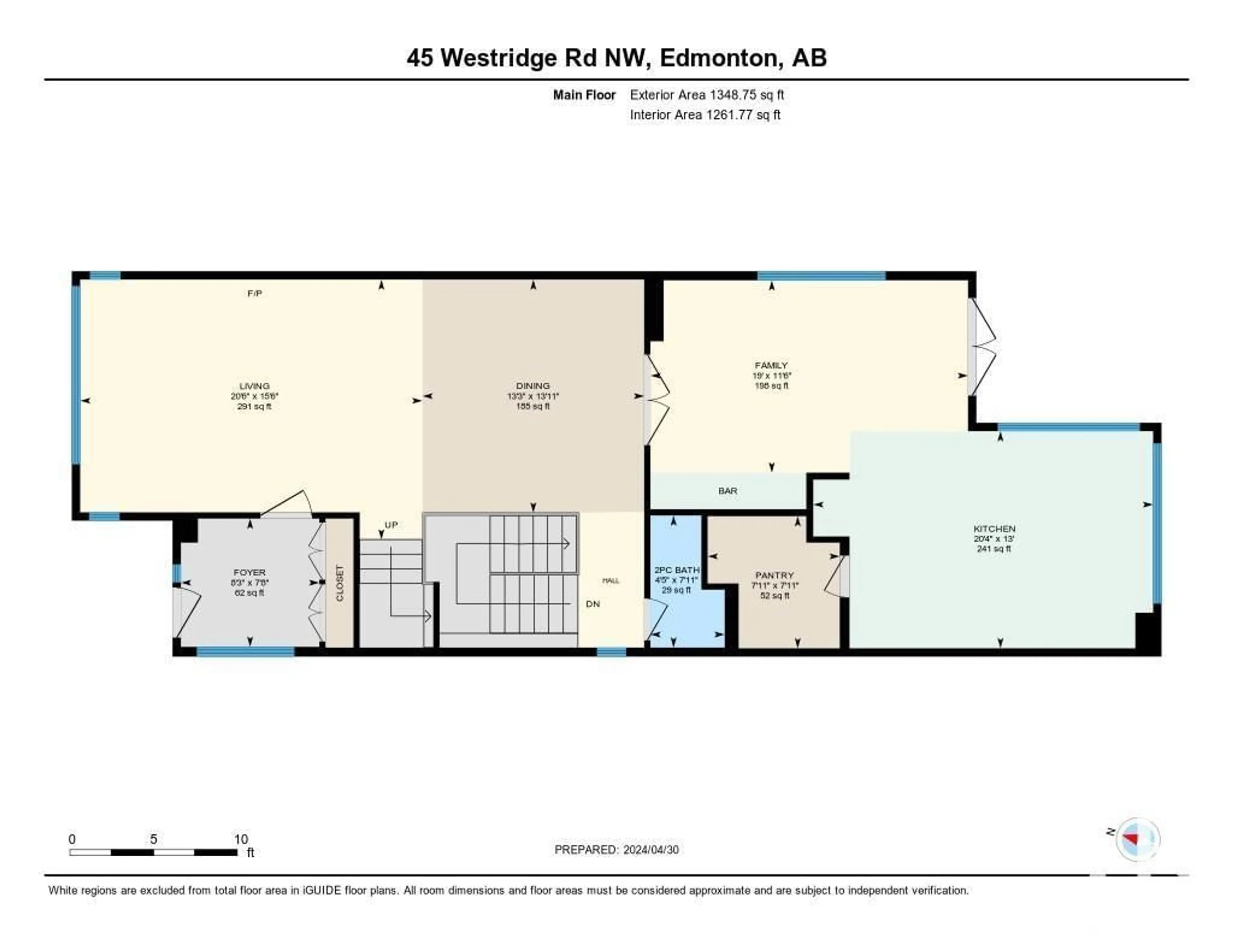 Floor plan for 45 WESTRIDGE RD NW, Edmonton Alberta T5T1B3