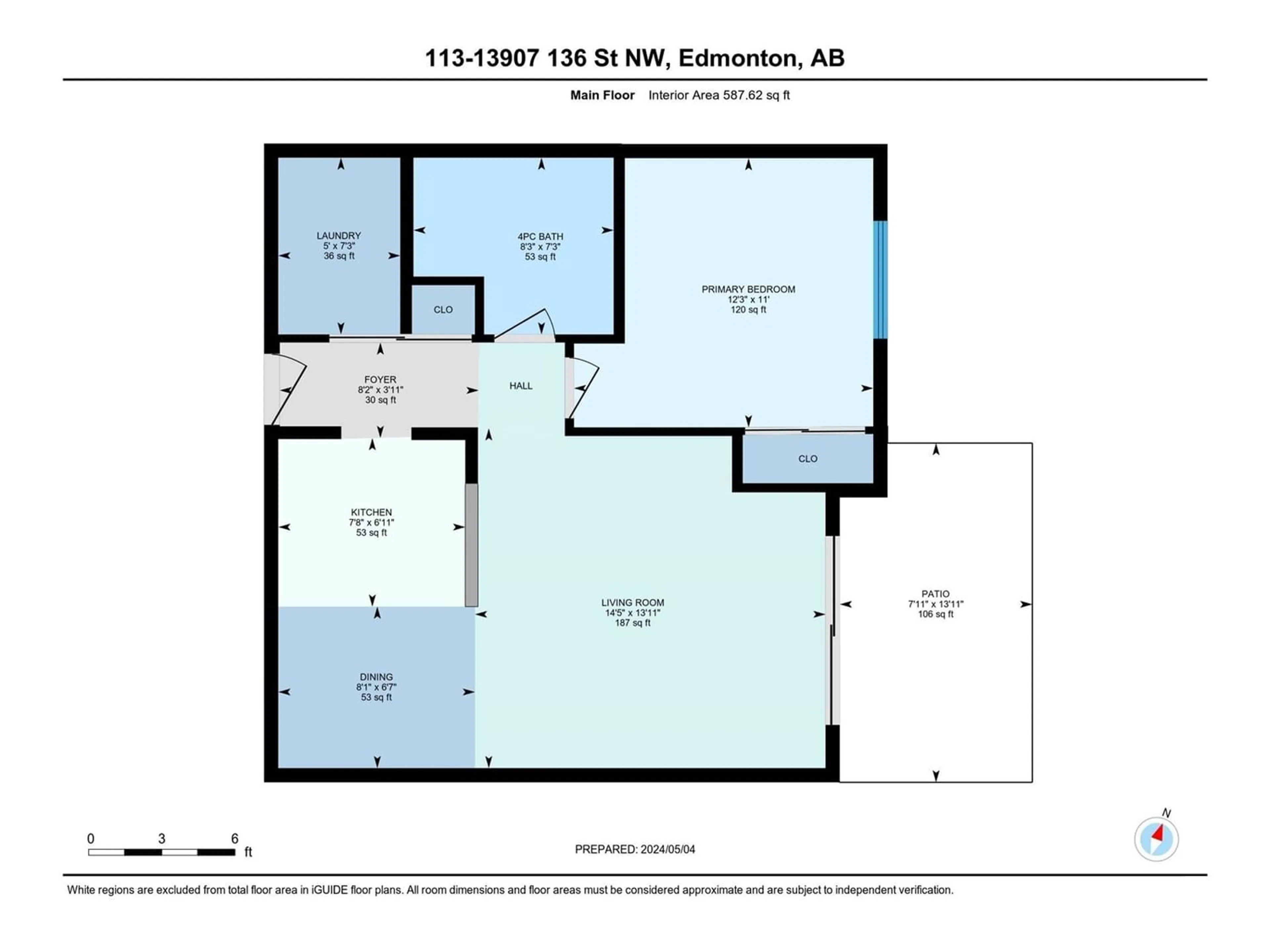 Floor plan for #113 13907 136 NW, Edmonton Alberta T6V1Y5